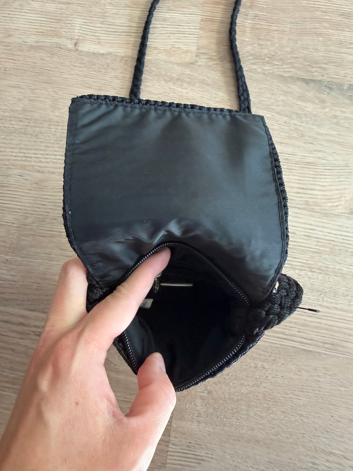 1990s Y2K Vintage The Sak Lined Crochet Mini Crossbody