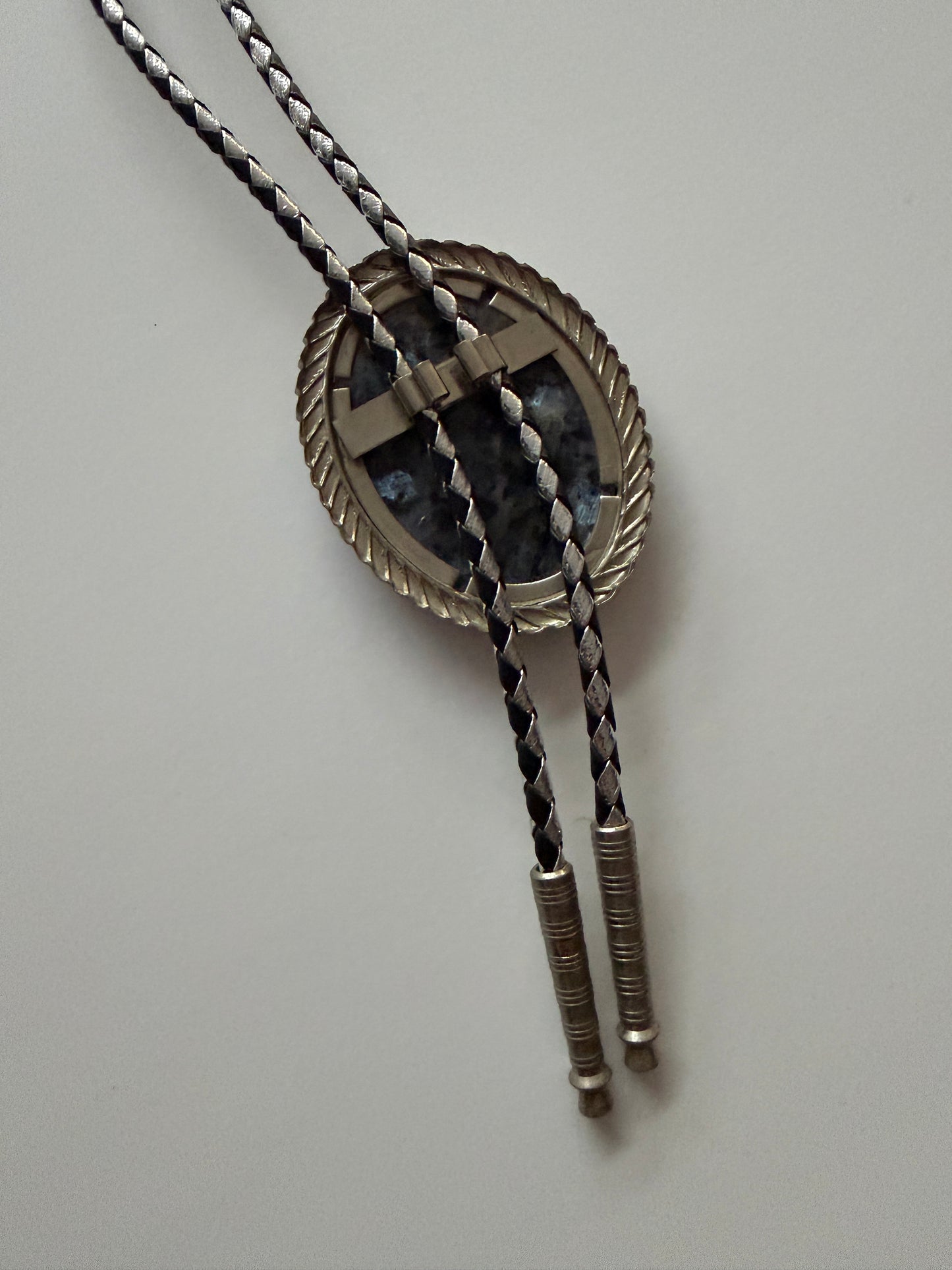 1980s Vintage Large Stone Bolo Tie Necklace