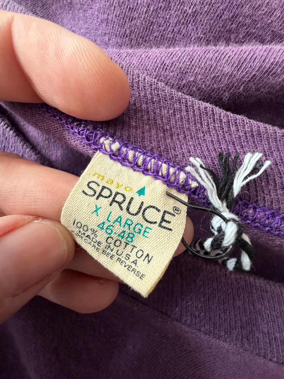 1960s Vintage Purple HFCC Henry Ford Community College Cotton Tee - Mayo Spruce Tag U.S.A. Made