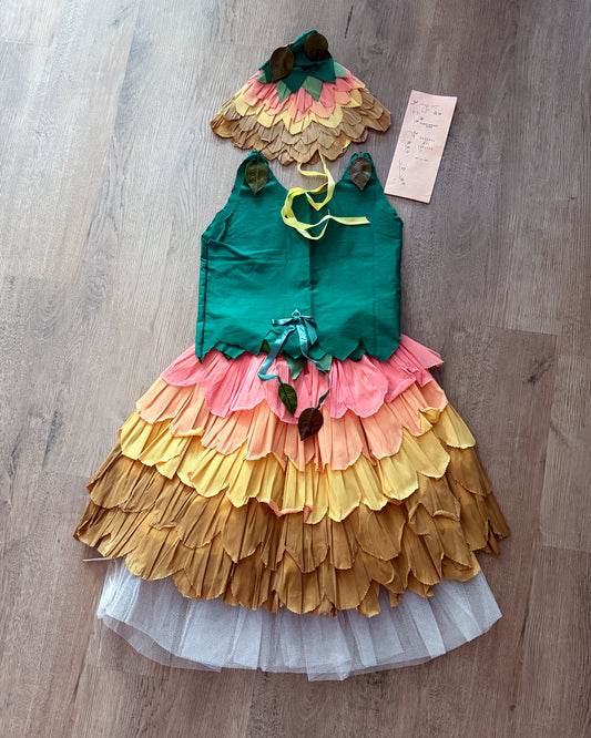 1960s Vintage Victoria's Crepe Paper Custom Flower Costume with Documentation