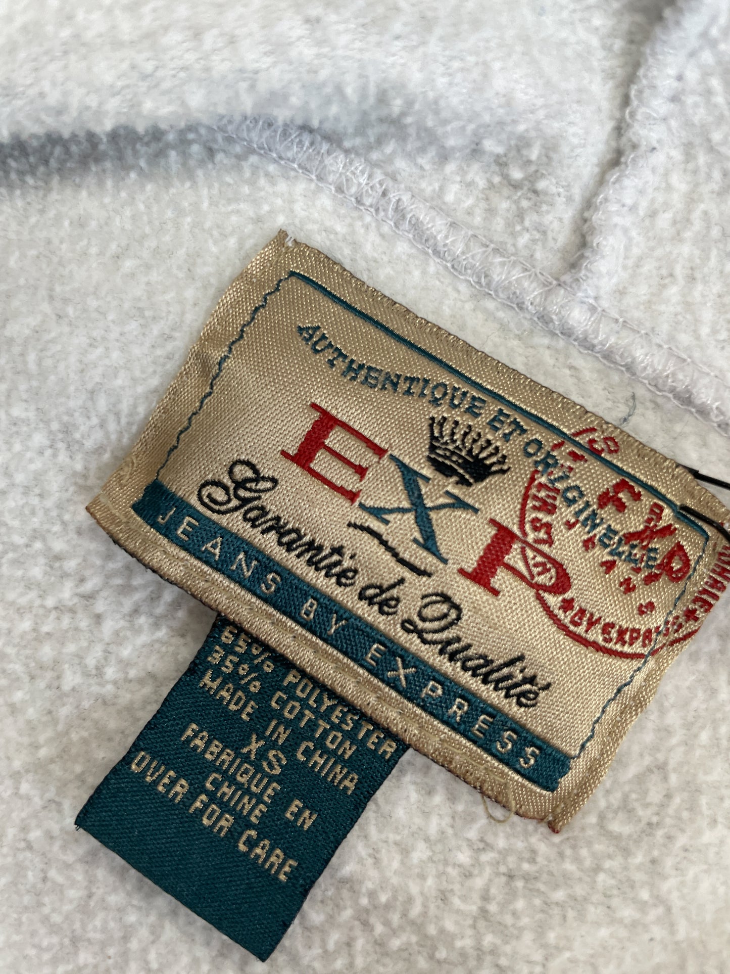 1990s Vintage Chamonix by Express Heather Gray Hooded Sweatshirt
