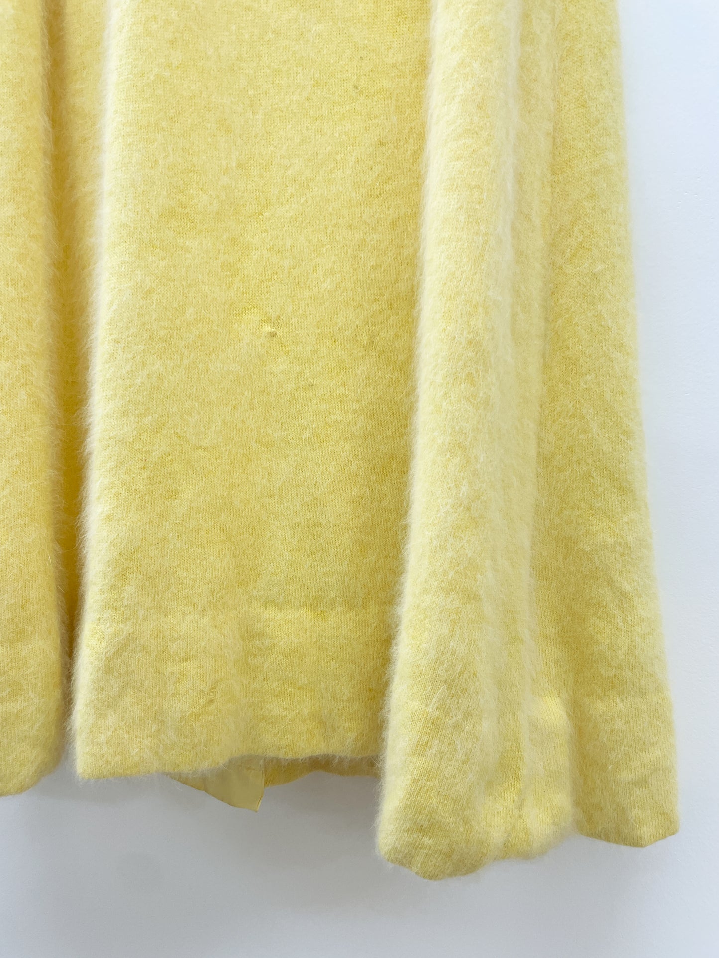 1960s Vintage R.S.V.P. for Neiman Marcus Butter Yellow Angora Fur Maxi Dress