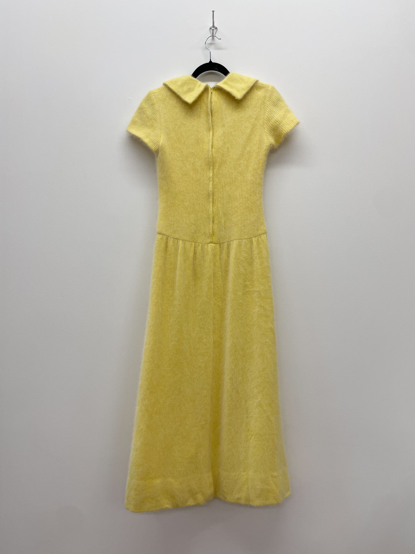 1960s Vintage R.S.V.P. for Neiman Marcus Butter Yellow Angora Fur Maxi Dress