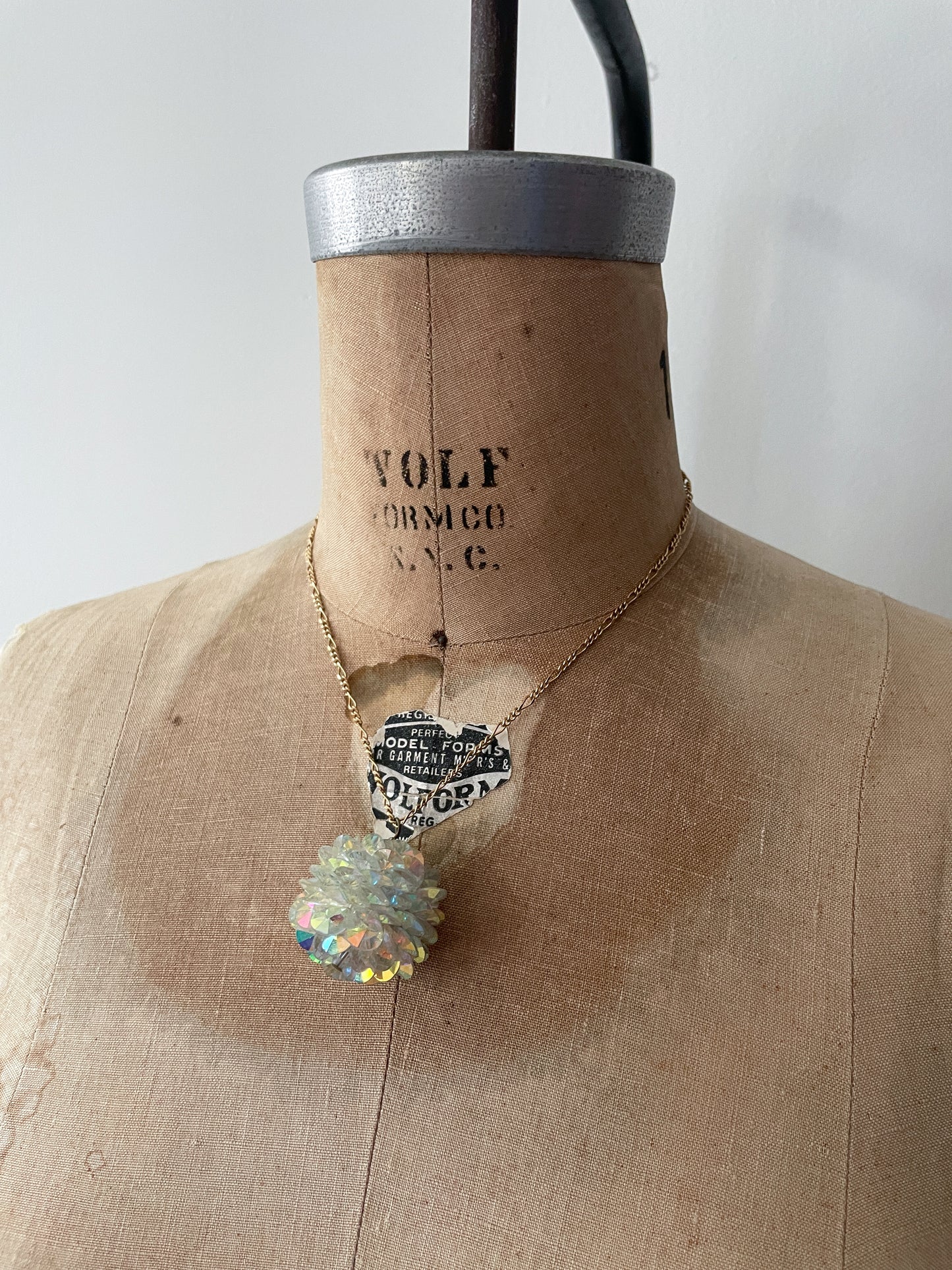 1950s Vintage Disco Ball Sequin Pendant Necklace