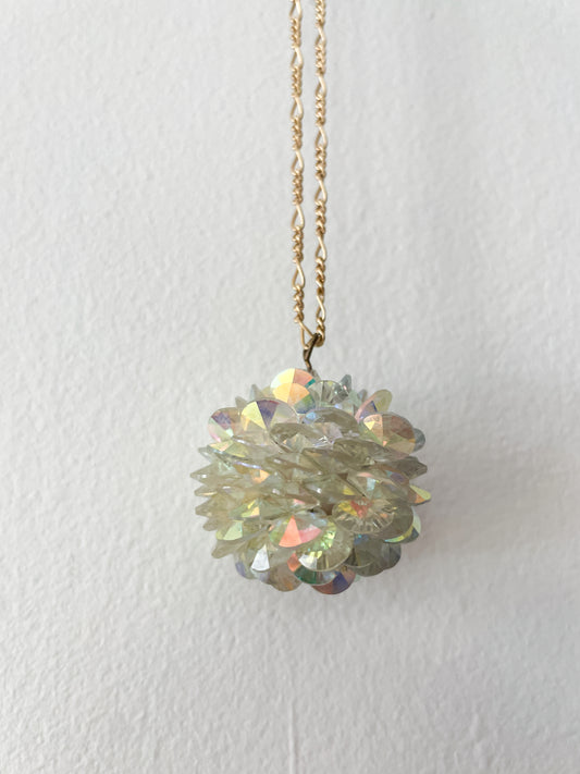1950s Vintage Disco Ball Sequin Pendant Necklace