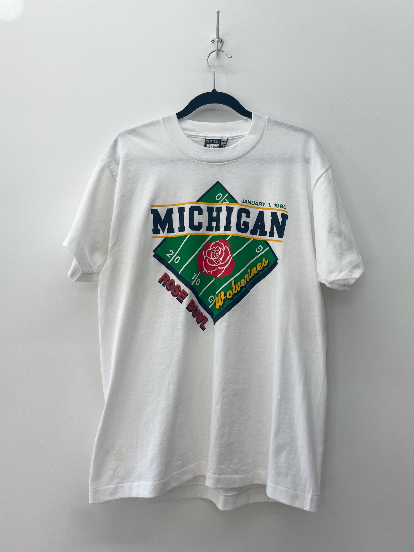 1990 Vintage University of Michigan Wolverines Rose Bowl T-Shirt 1990s