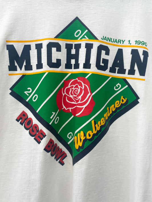 1990 Vintage University of Michigan Wolverines Rose Bowl T-Shirt 1990s