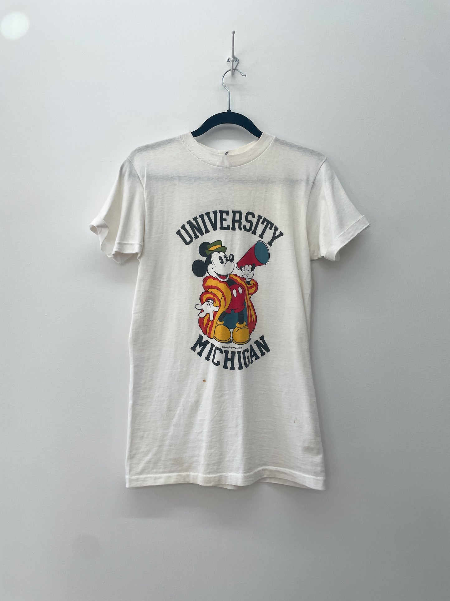 1970s Vintage University of Michigan Mickey Mouse Disney Athletic T-Shirt