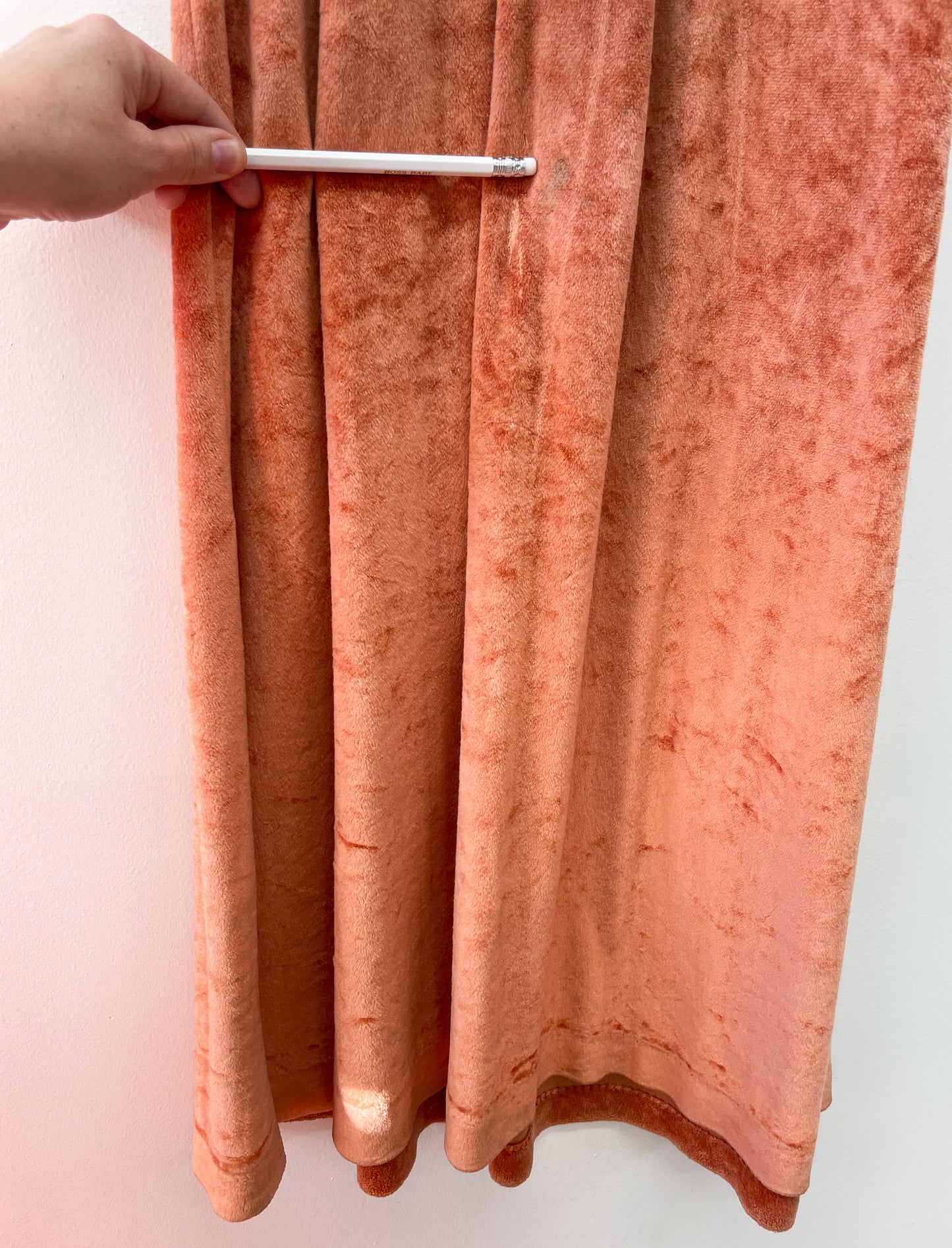 1970s Vintage Orange Velour Maxi Dress