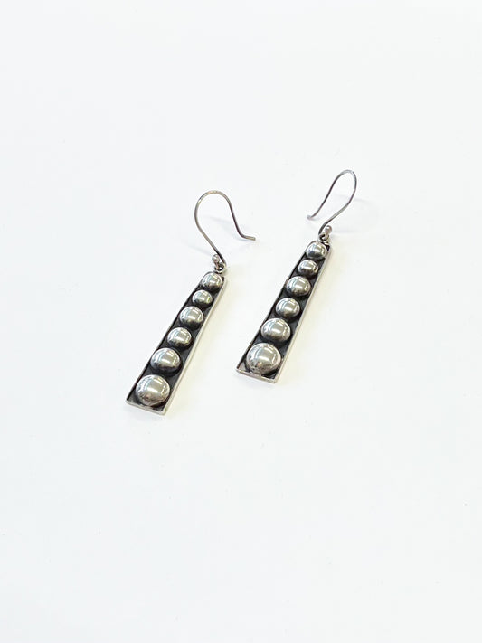 1970s Vintage Mexico Sterling Bubble Drop Earrings