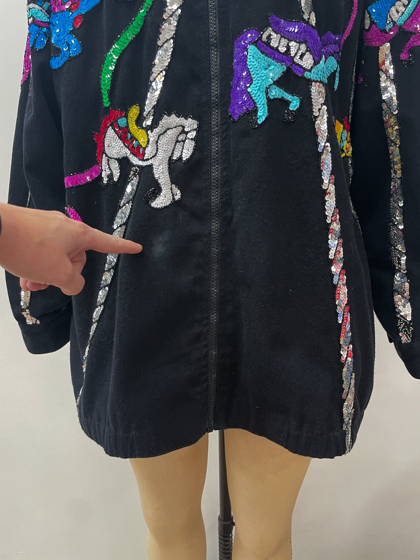 1980s Vintage Sequin Carousel Jacket by Modi Denim