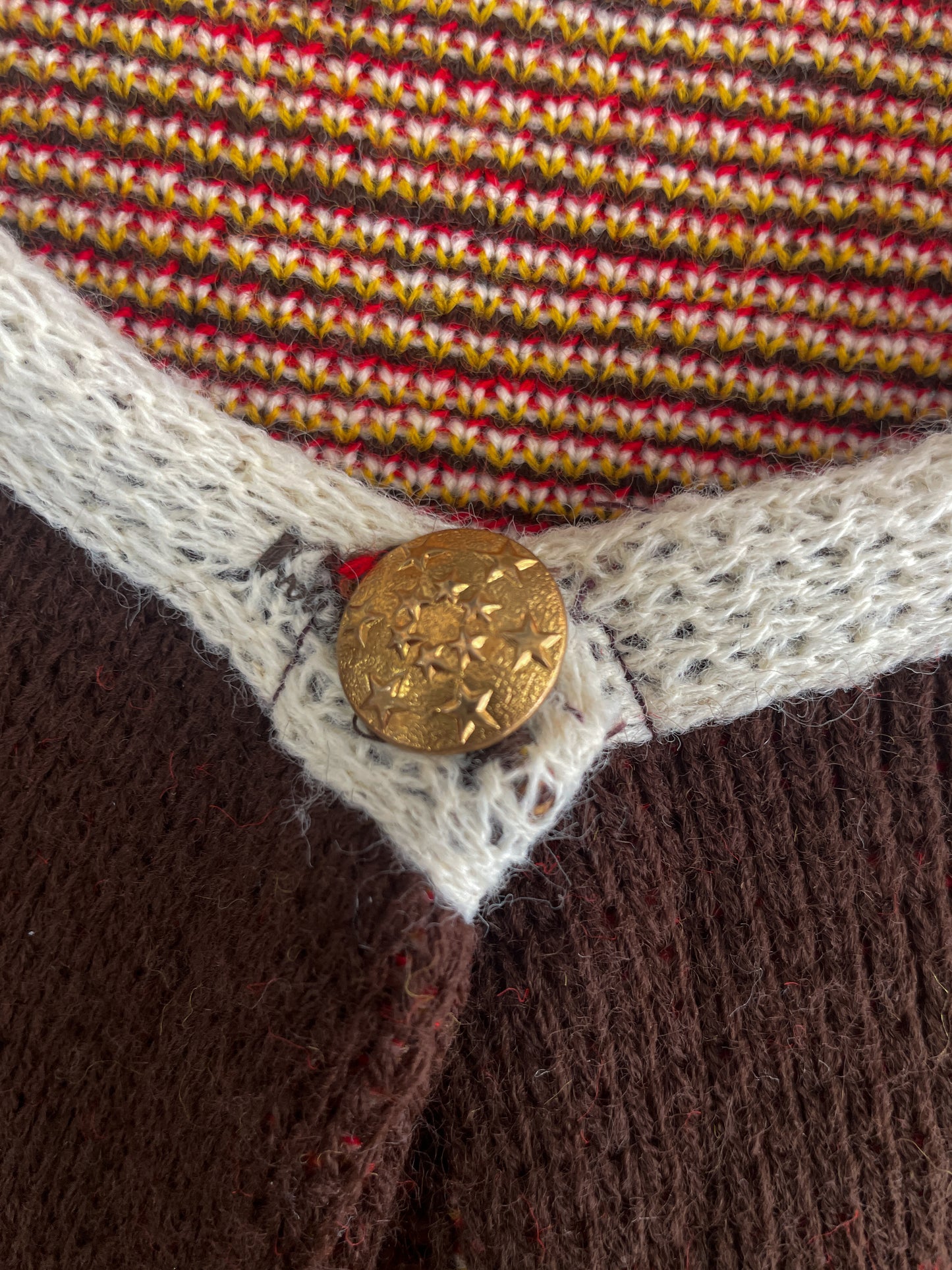 1970s Vintage Zodiac Astrology Knit Bell Sleeved Fringe Cardigan Sweater RARE!