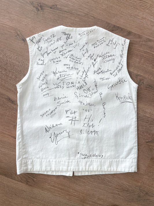 1950s 1960s Vintage Senior Signature Autograph Vest w/ Pen Pocket dated 1958 - 61 RARE!