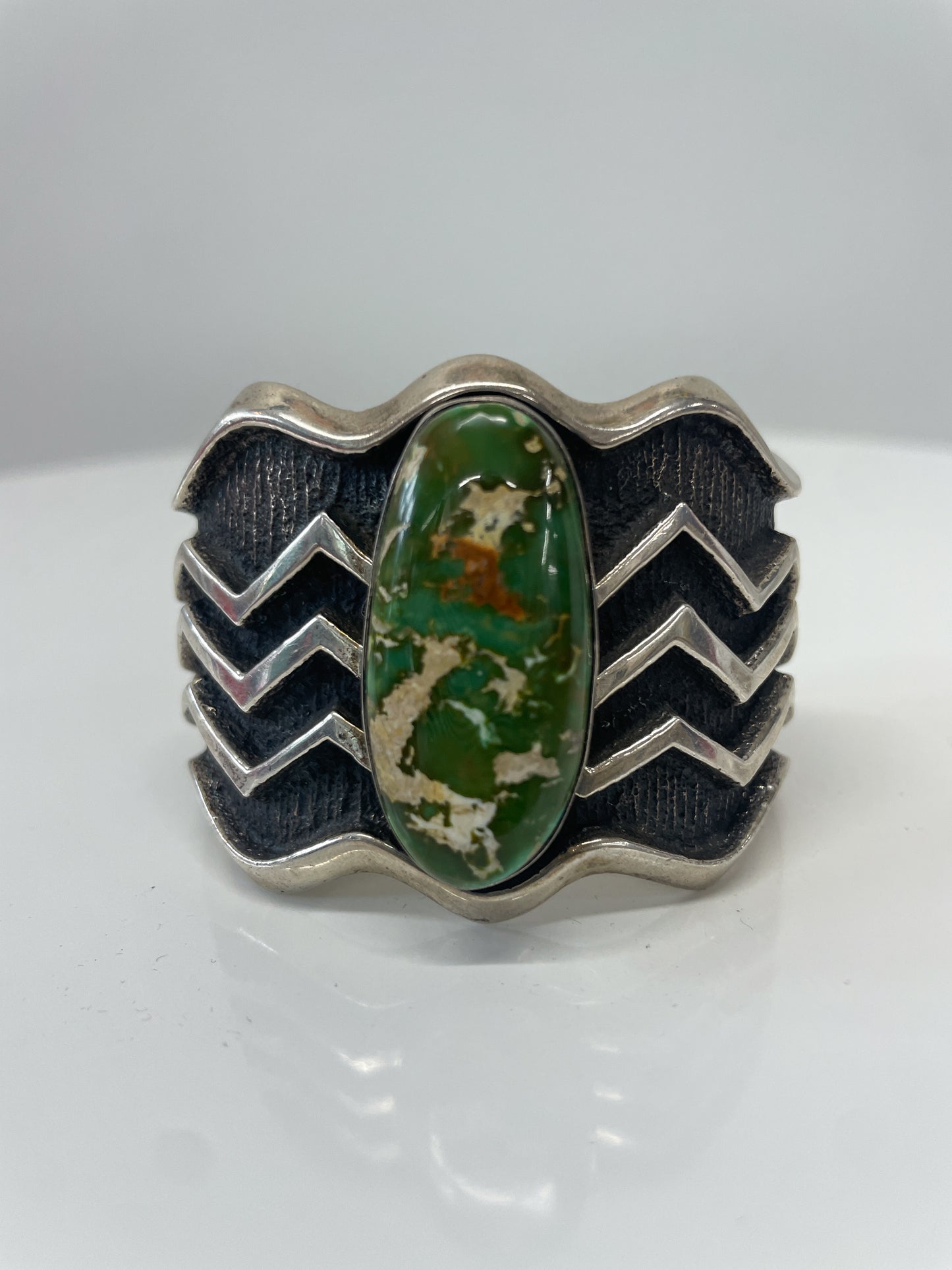 Cerillos Turquoise Tufa Cast Cuff by Aaron Anderson Diné Navajo Modern Y2K