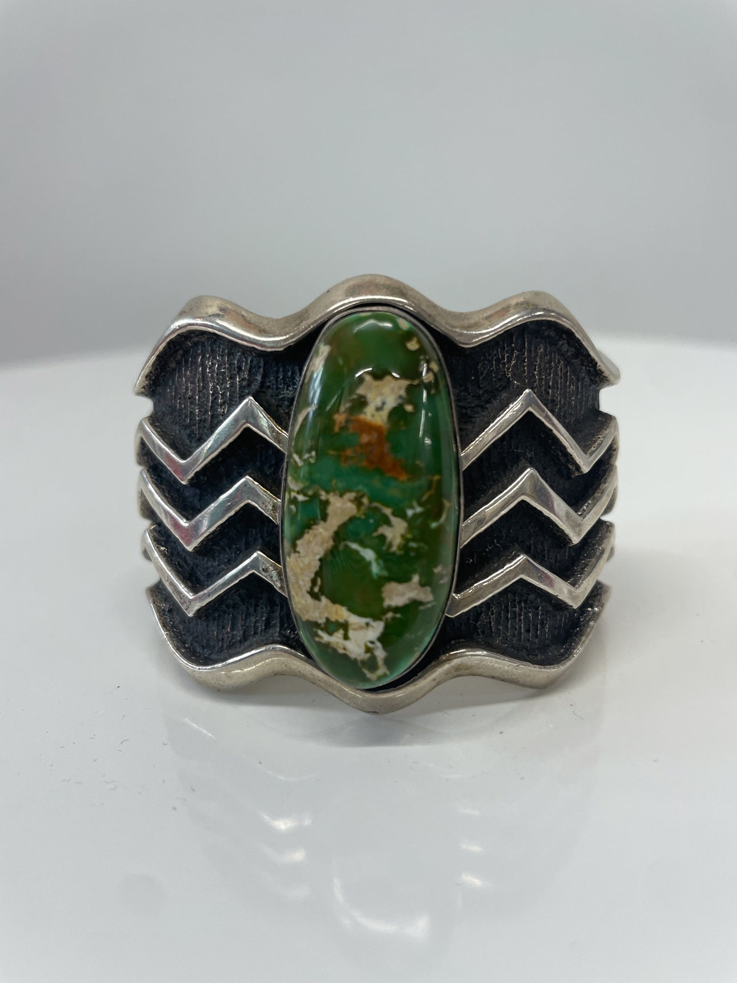 Cerillos Turquoise Tufa Cast Cuff by Aaron Anderson Diné Navajo Modern Y2K