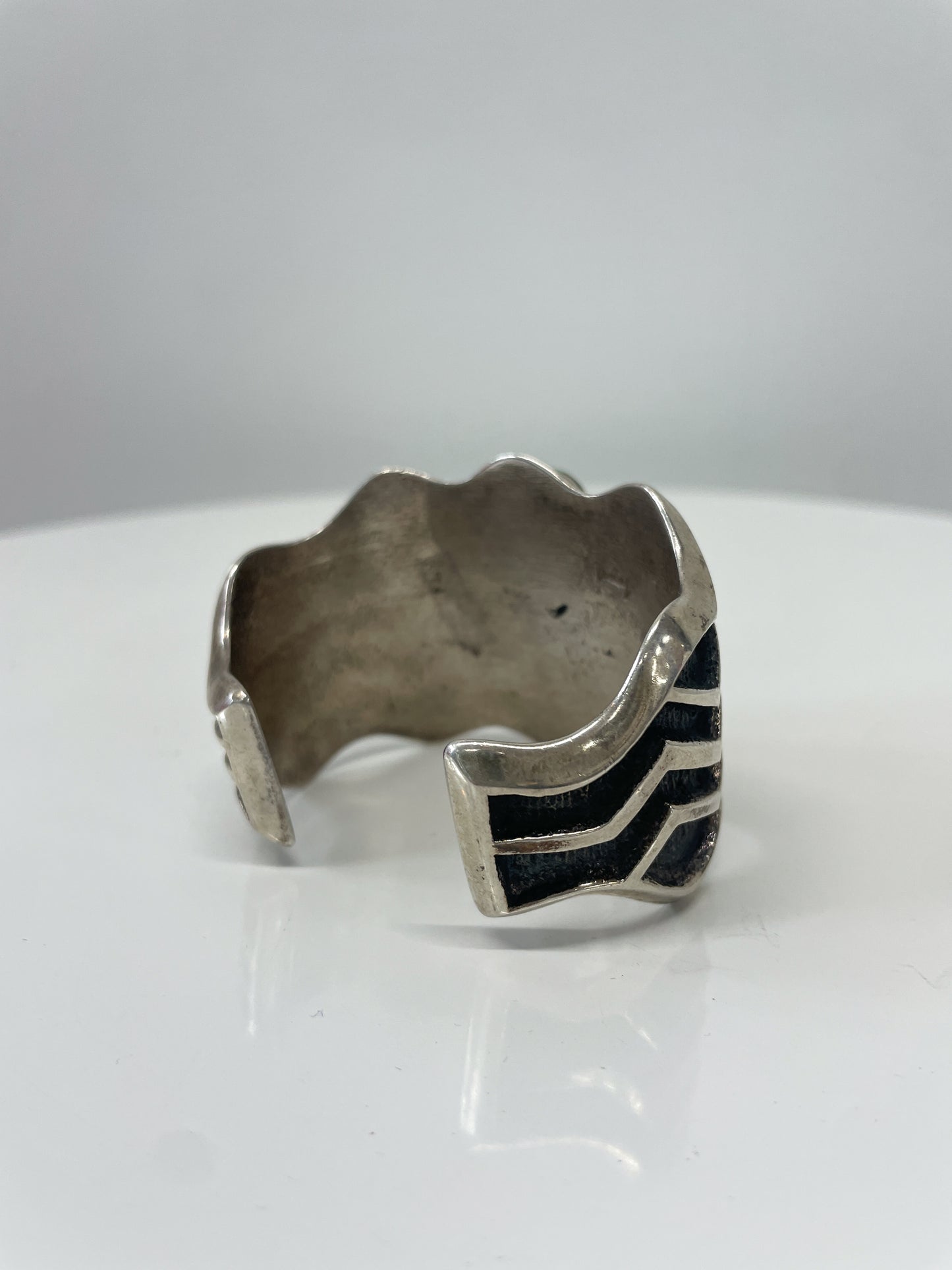 Cerillos Turquoise Tufa Cast Cuff by Aaron Anderson Diné Navajo Modern Y2K