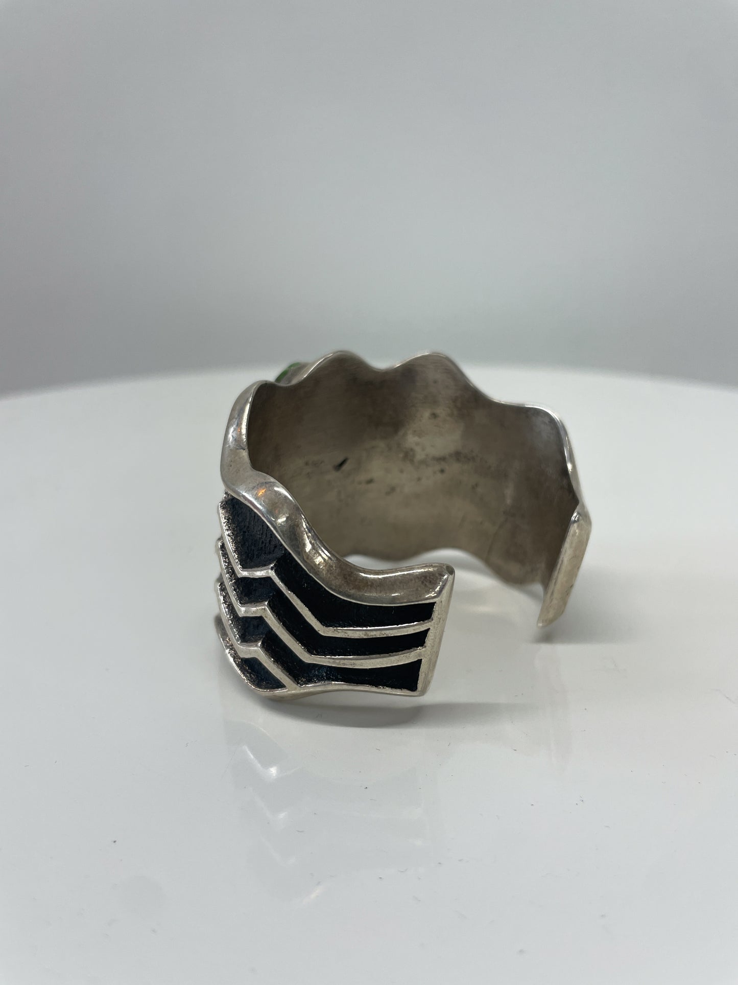 Cerillos Turquoise Tufa Cast Cuff by Aaron Anderson Diné Navajo Modern Y2K