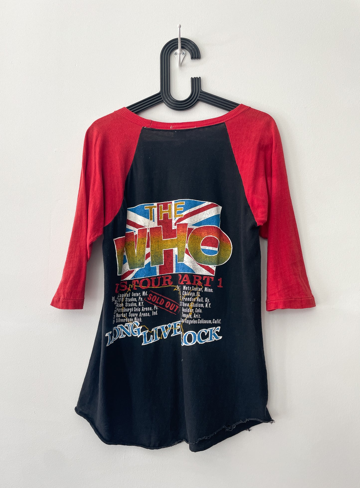 1982 Vintage The Who "The Last U.S. Tour Part 1" Concert Raglan Tee Shirt 1980s