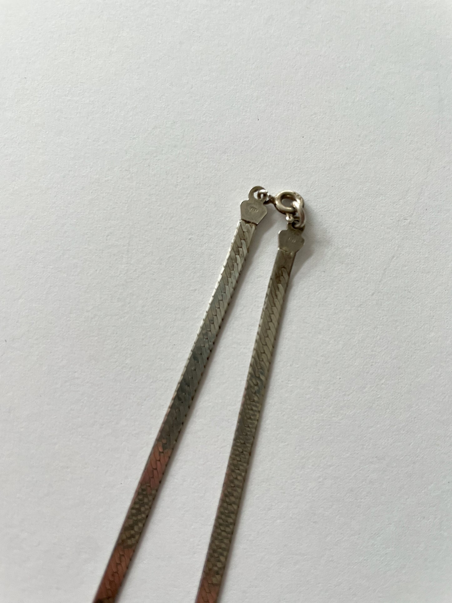 1980s Vintage Sterling Silver 18" Herringbone Chain