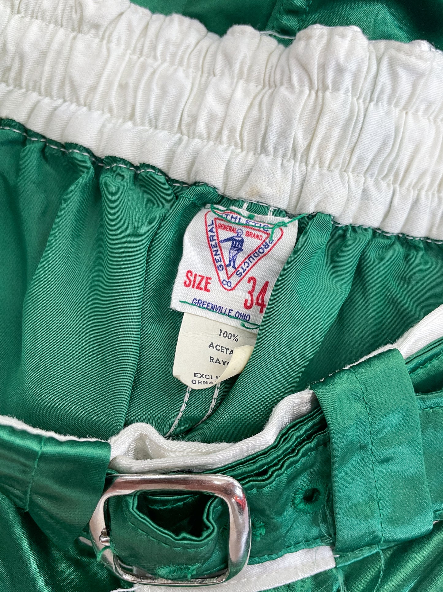 1940s Vintage Green Rayon Boxing Shorts