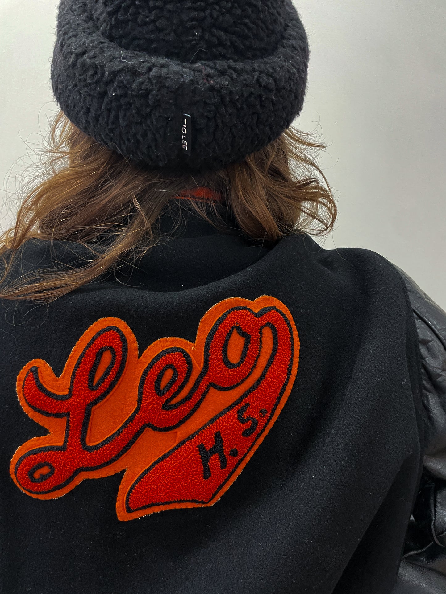 1960s Vintage Leo High School Black and Orange Letterman Jacket