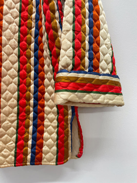 1960s Vintage Quilted Zip Up Tunic Shirt