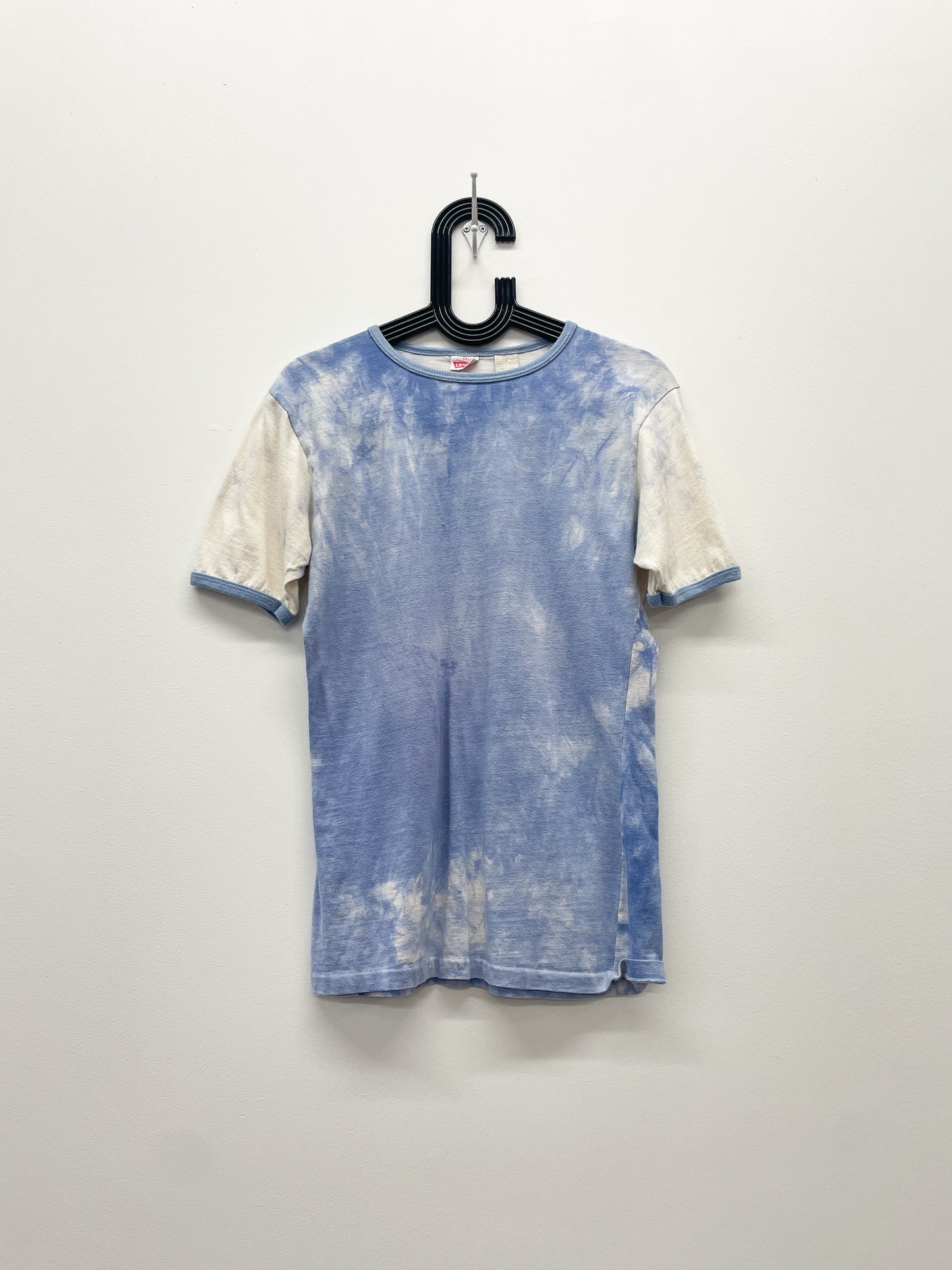 1970s Vintage Levi's Baby Blue Tie Dye Ringer T-Shirt