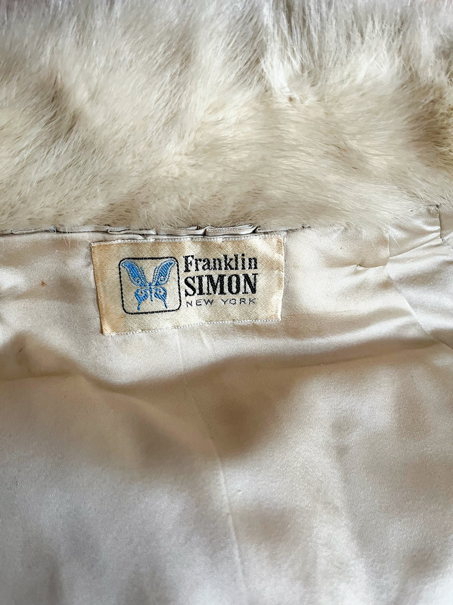 1970s Vintage Mink and Leather Chevron Coat by Franklin Simon New York