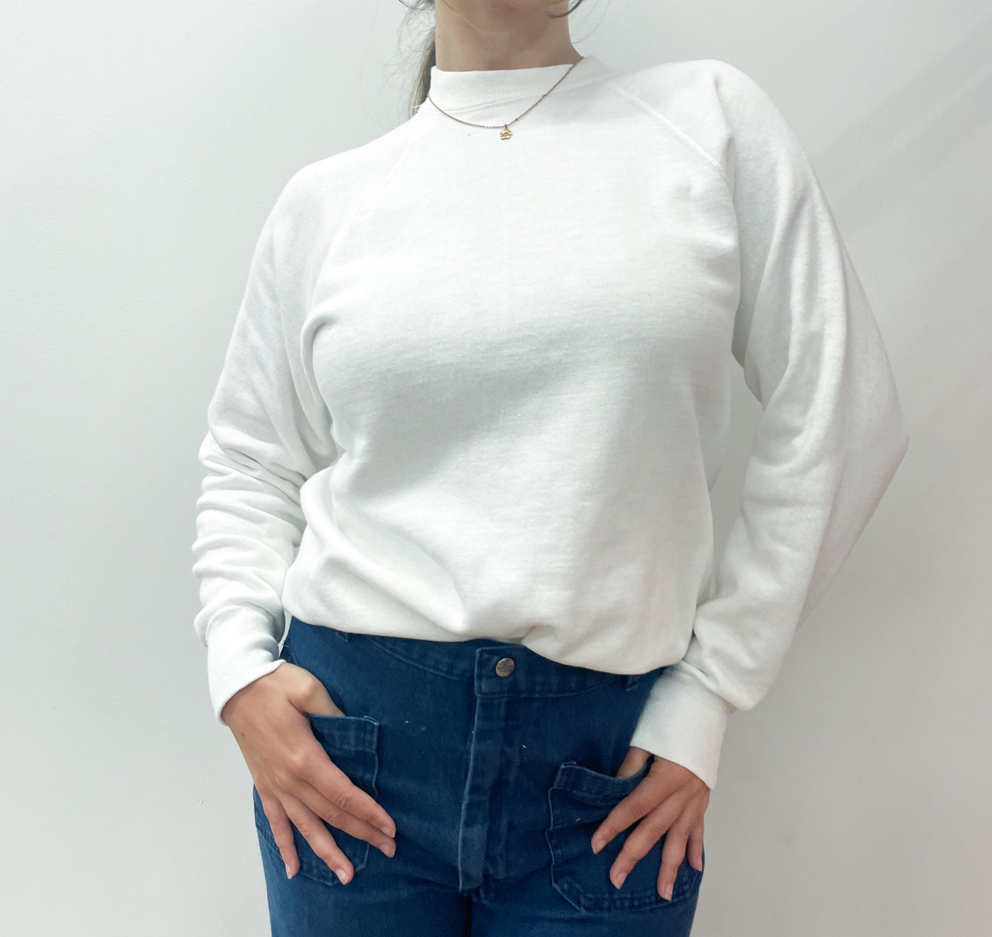 1960s Vintage Allen-A Deadstock Plain White Classic Crewneck