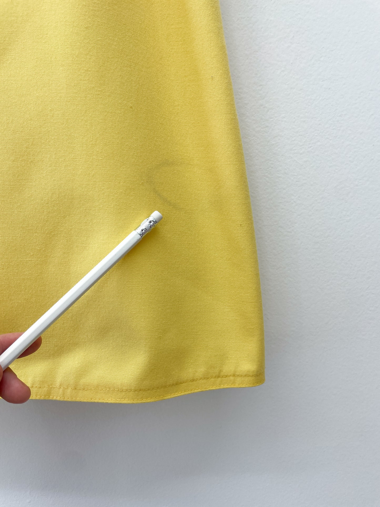 1980s Vintage Yellow Cotton Big Pocket Wrap Skirt