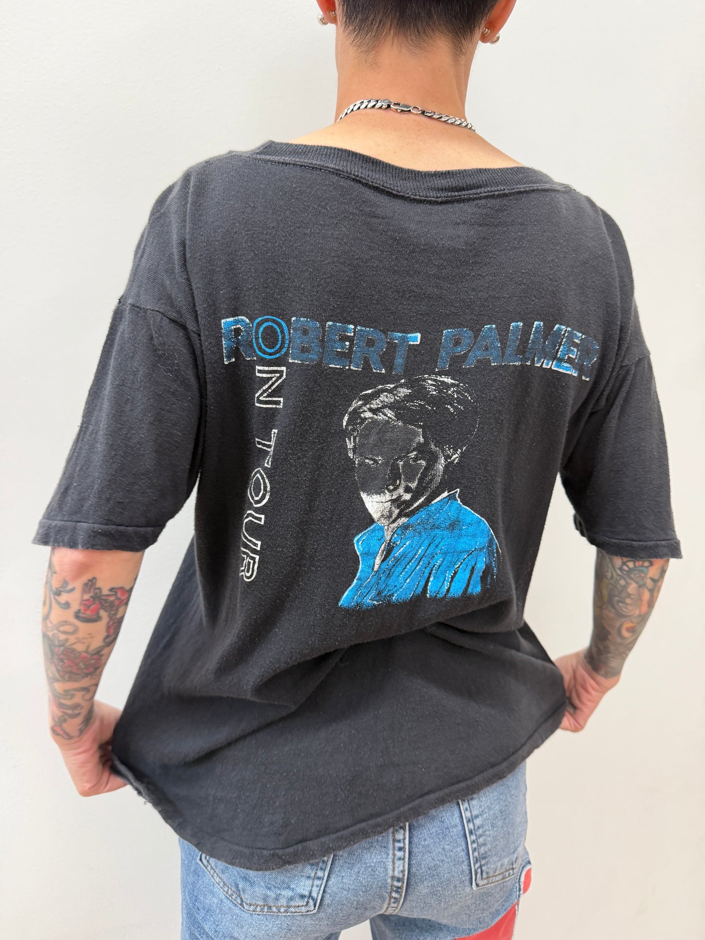 1980s Vintage Robert Palmer Tour Parking Lot Bootleg Tee Shirt