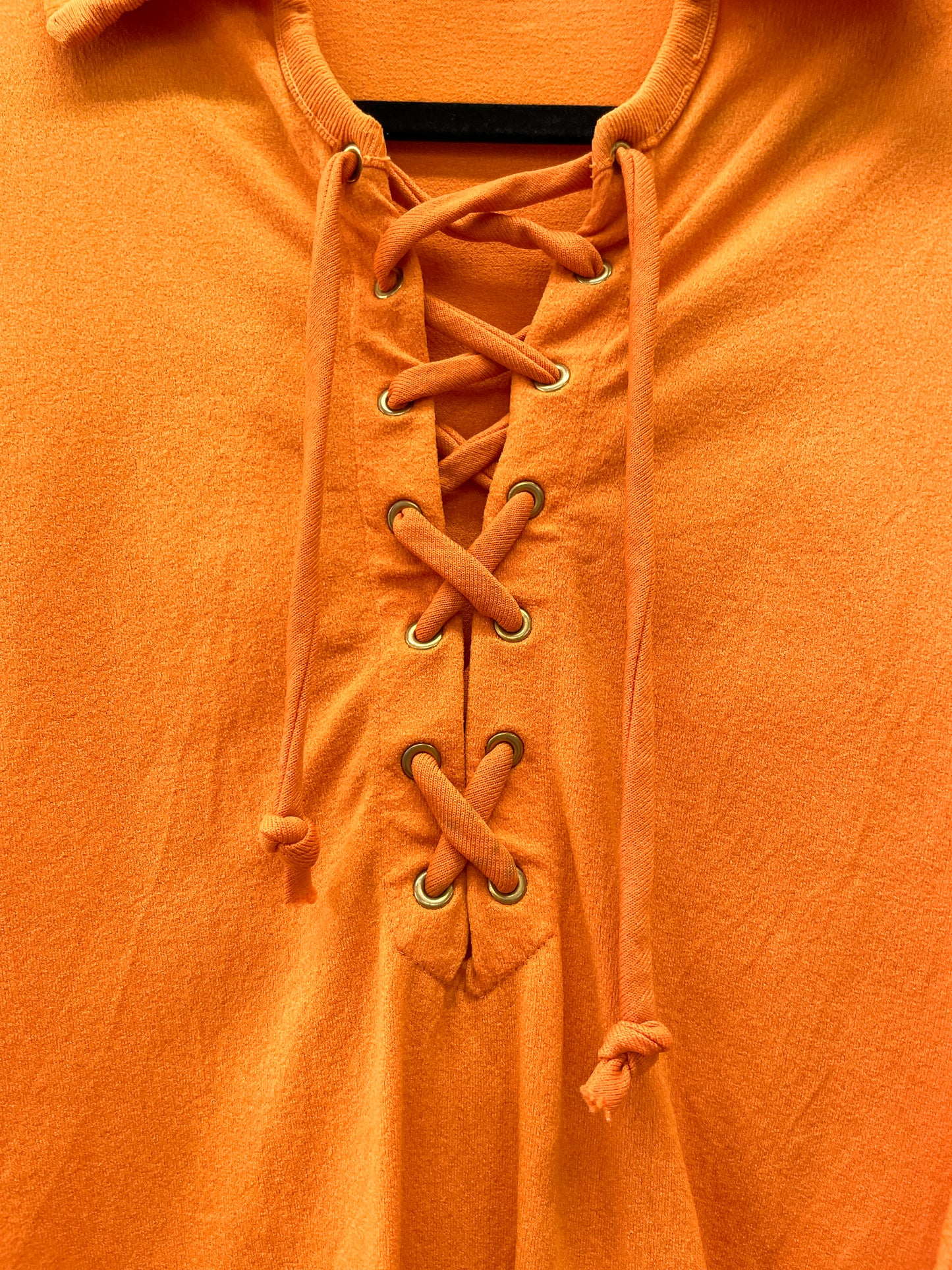 1970s Vintage Burnt Orange Lace-Up Bodysuit