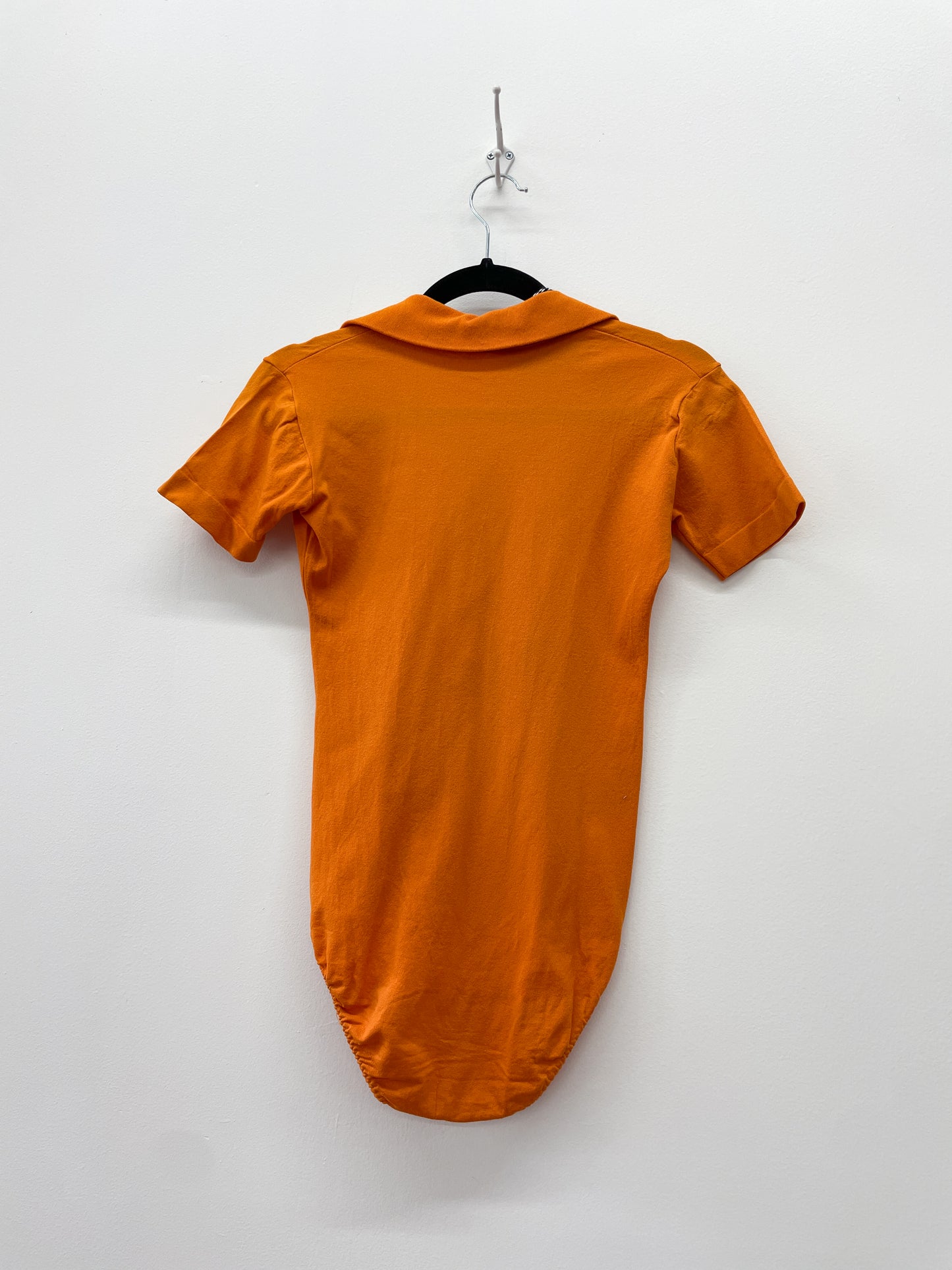 1970s Vintage Burnt Orange Lace-Up Bodysuit