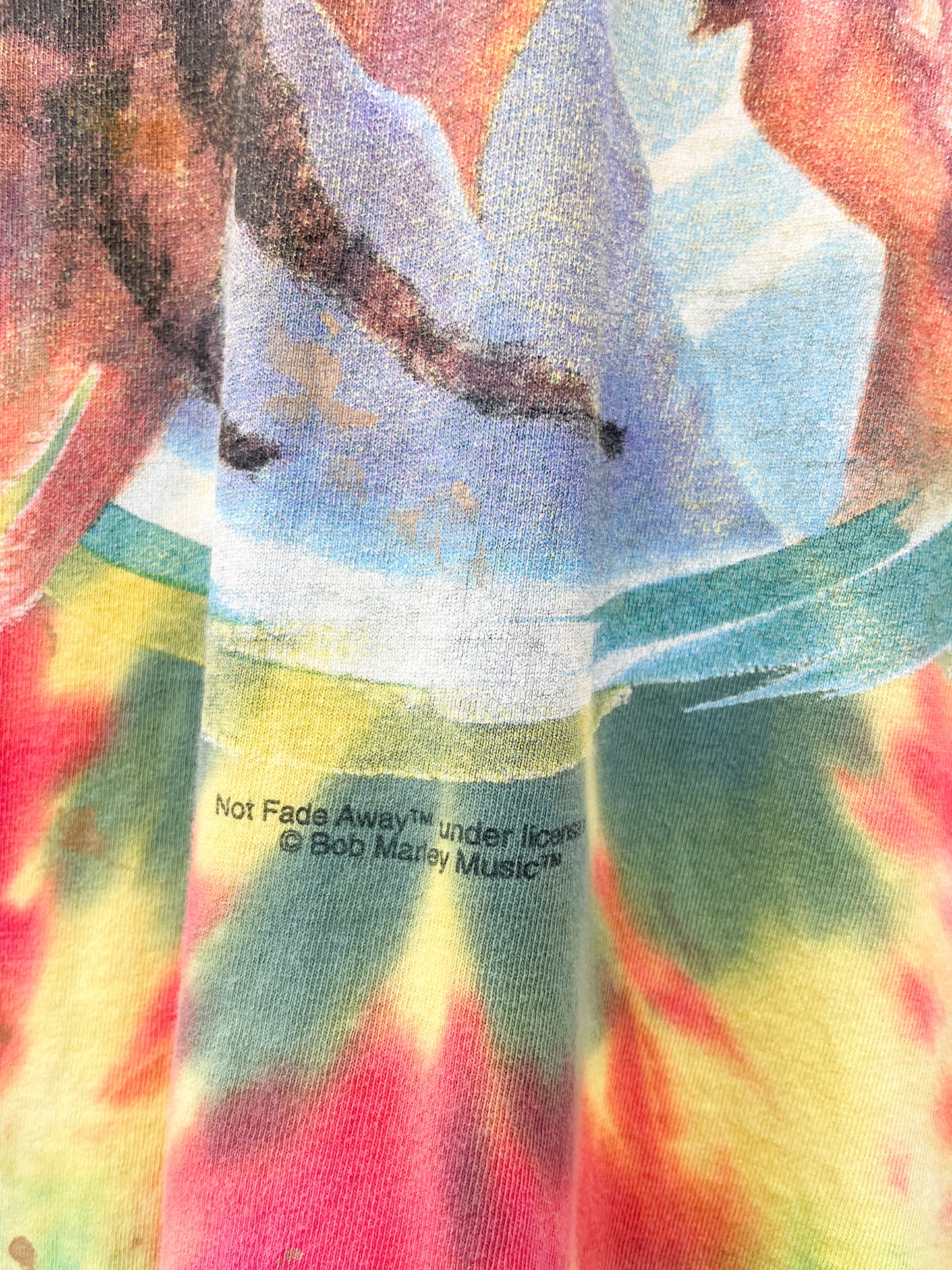 1980s Vintage Bob Marley Smoking Joint Kaya Tie Dye Tee Shirt