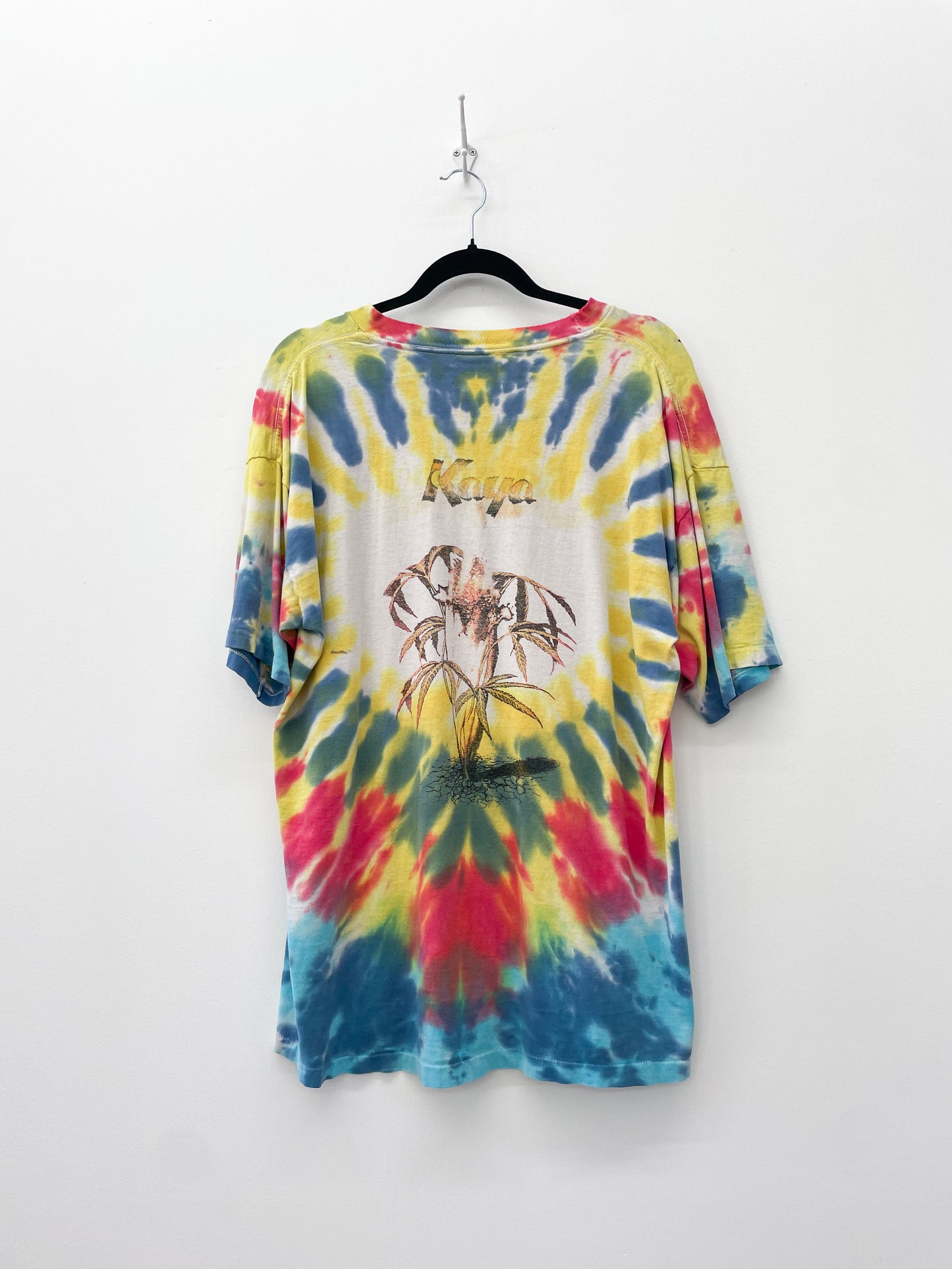 1980s Vintage Bob Marley Smoking Joint Kaya Tie Dye Tee Shirt