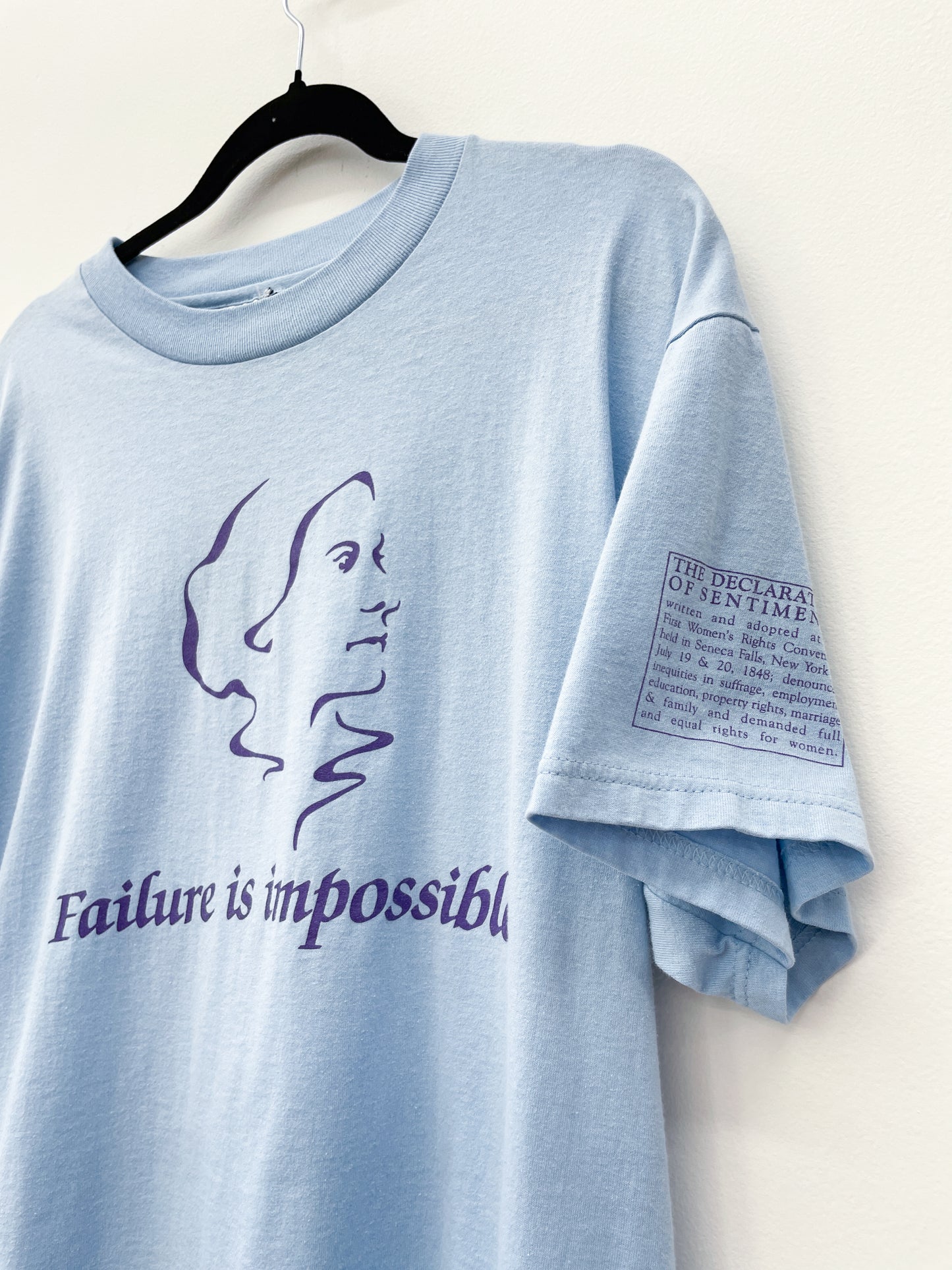 1980s Vintage Failure Is Impossible Feminism Declaration of Sentiments Tee Shirt