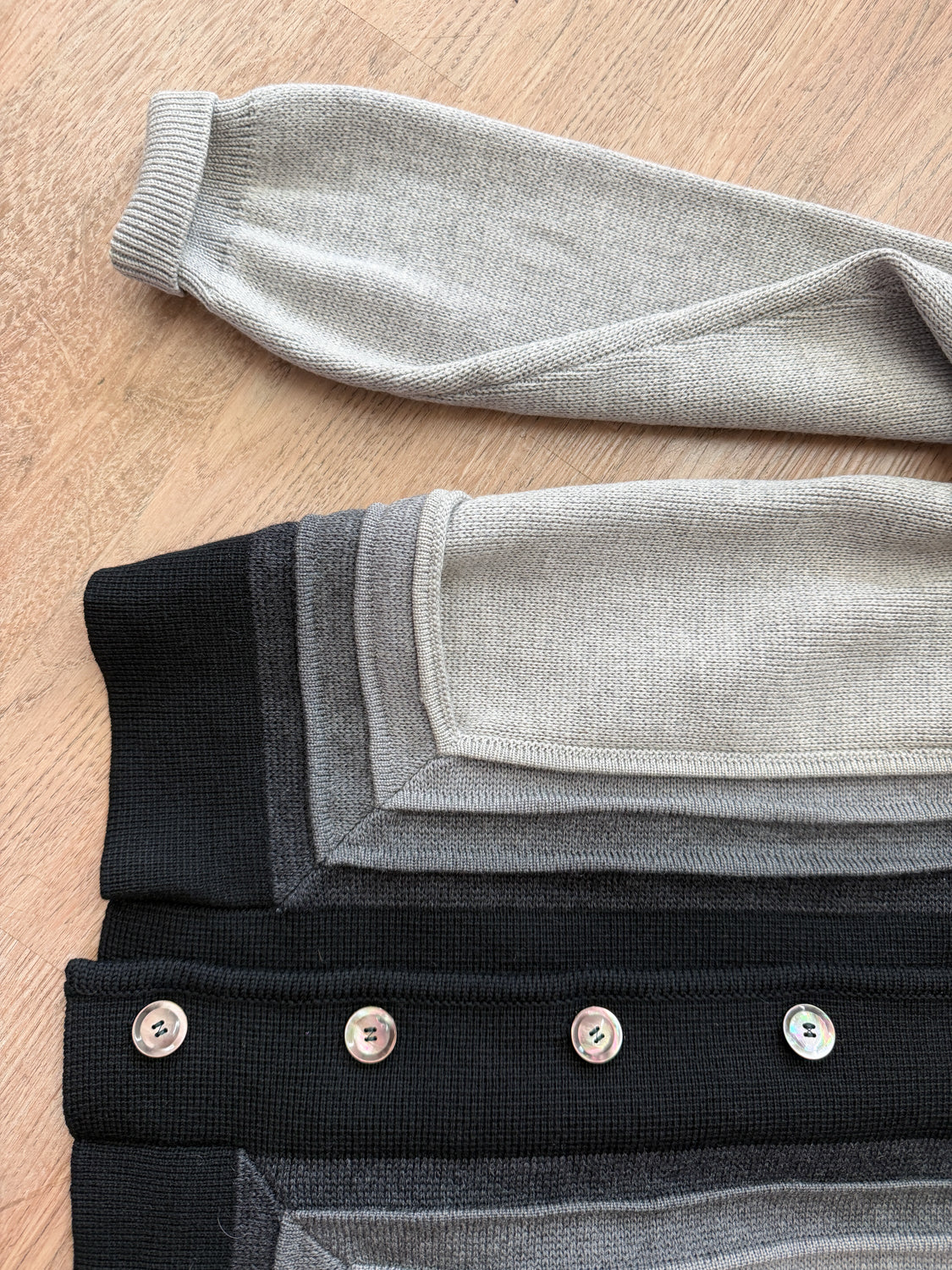 1950s Vintage Italian Knit Grayscale Cardigan Sweater by Damon