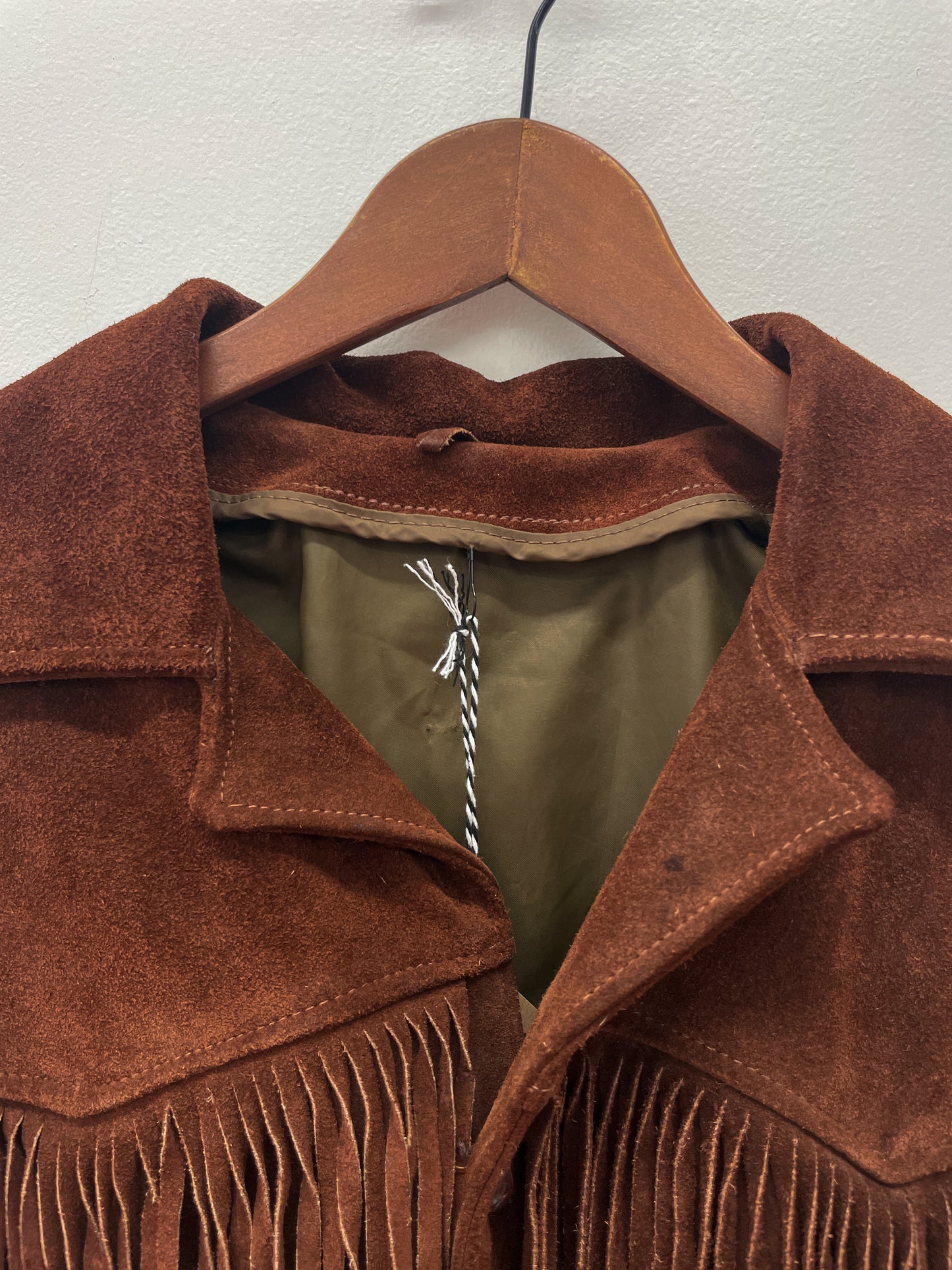 1970s Vintage Dark Suede Fringe Jacket