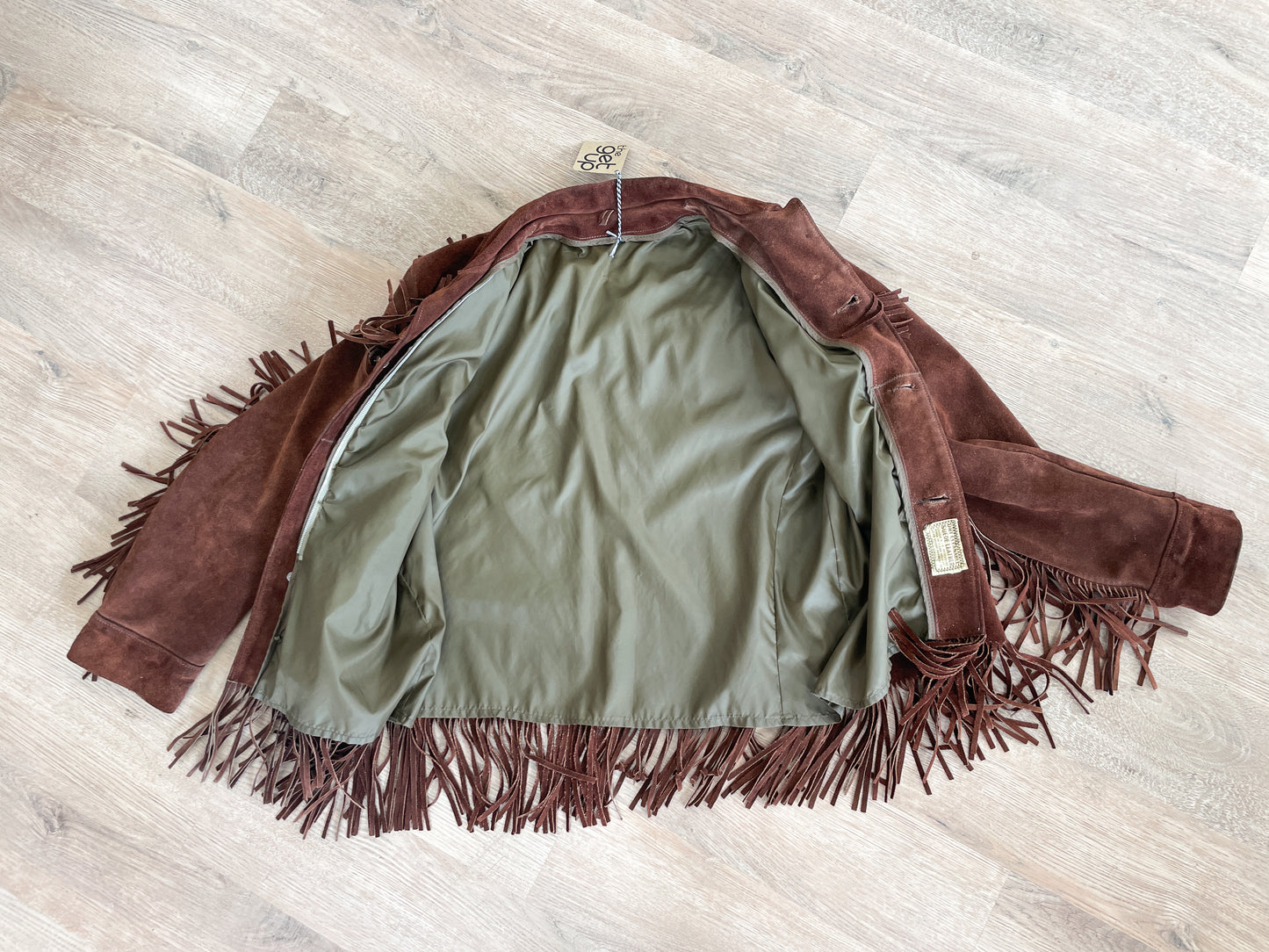 1970s Vintage Dark Suede Fringe Jacket