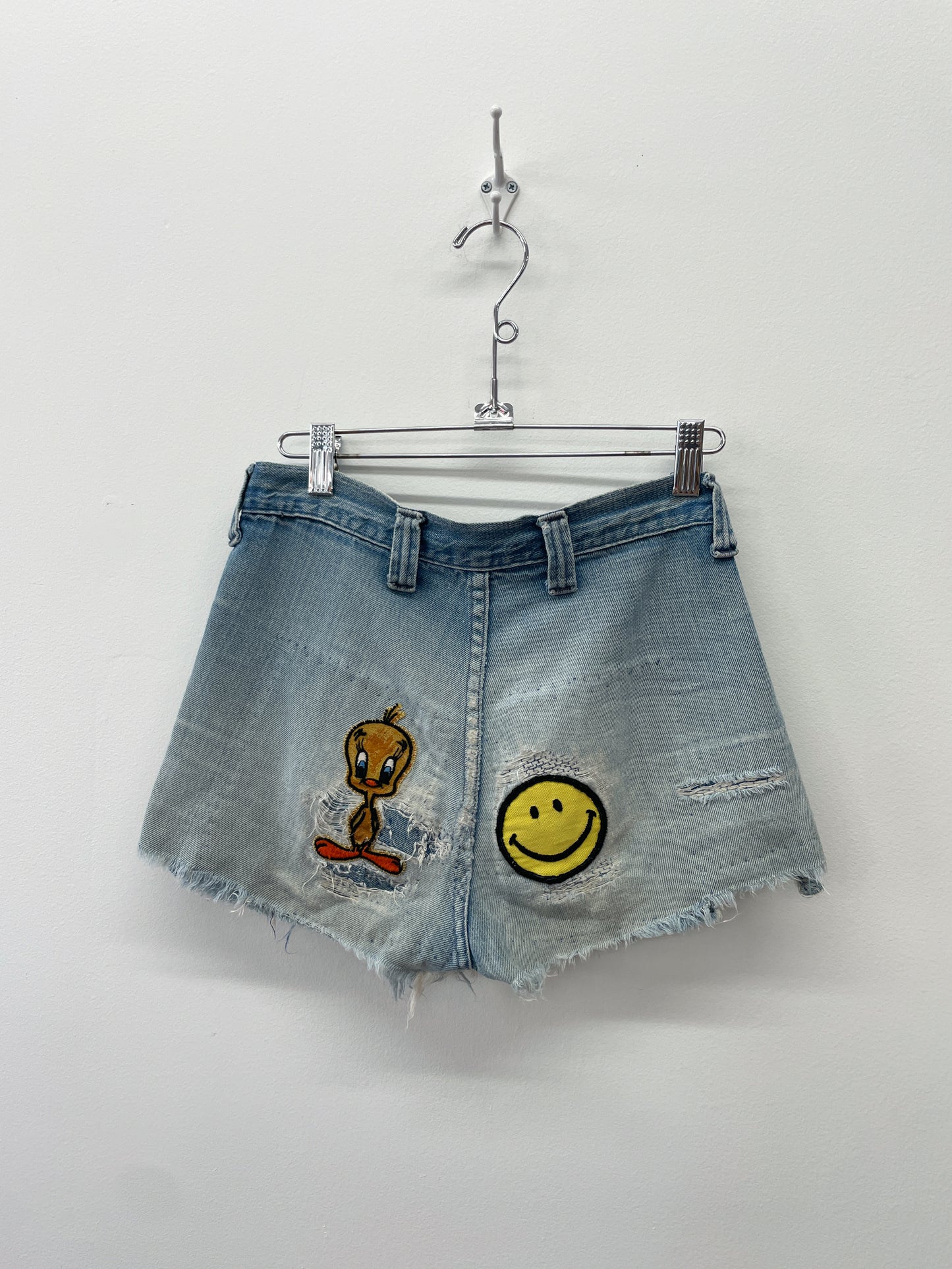 1970s Vintage Hillbilly Patched Up Torn & Frayed Shorts