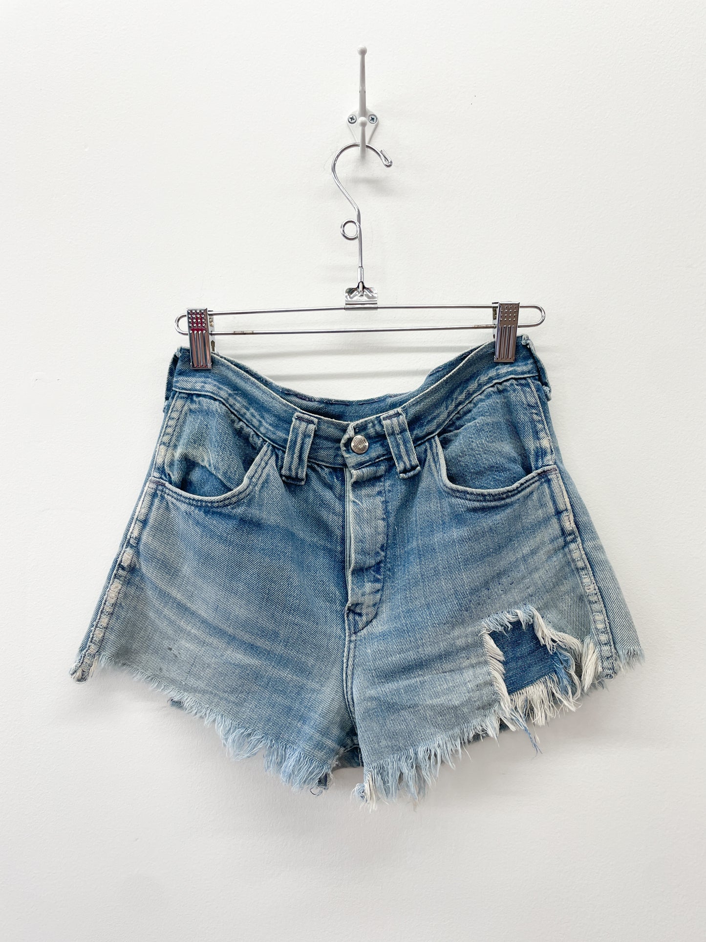 1970s Vintage Hillbilly Patched Up Torn & Frayed Shorts