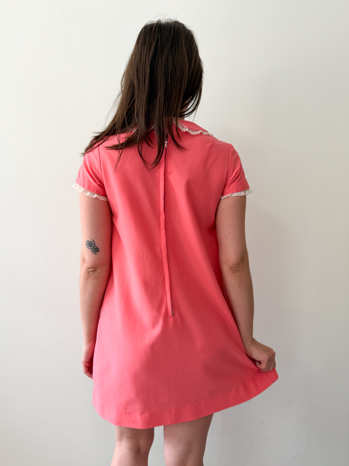 1960s Vintage Bubble Gum Pink Mod Babydoll Dress