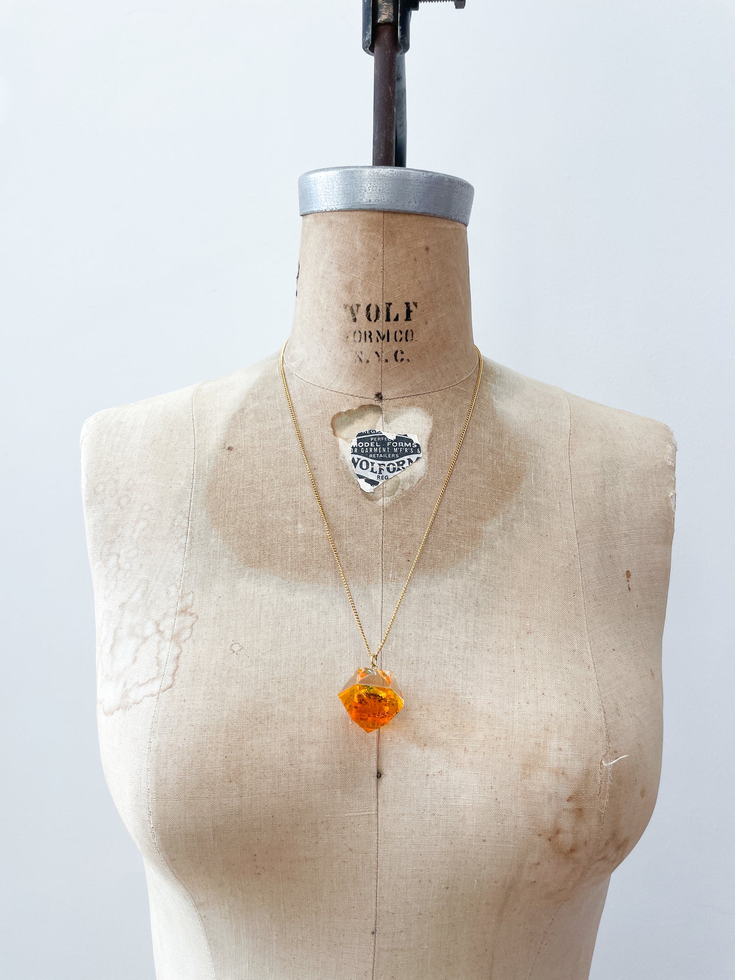 1970s Vintage Yellow & Orange Gems Necklaces