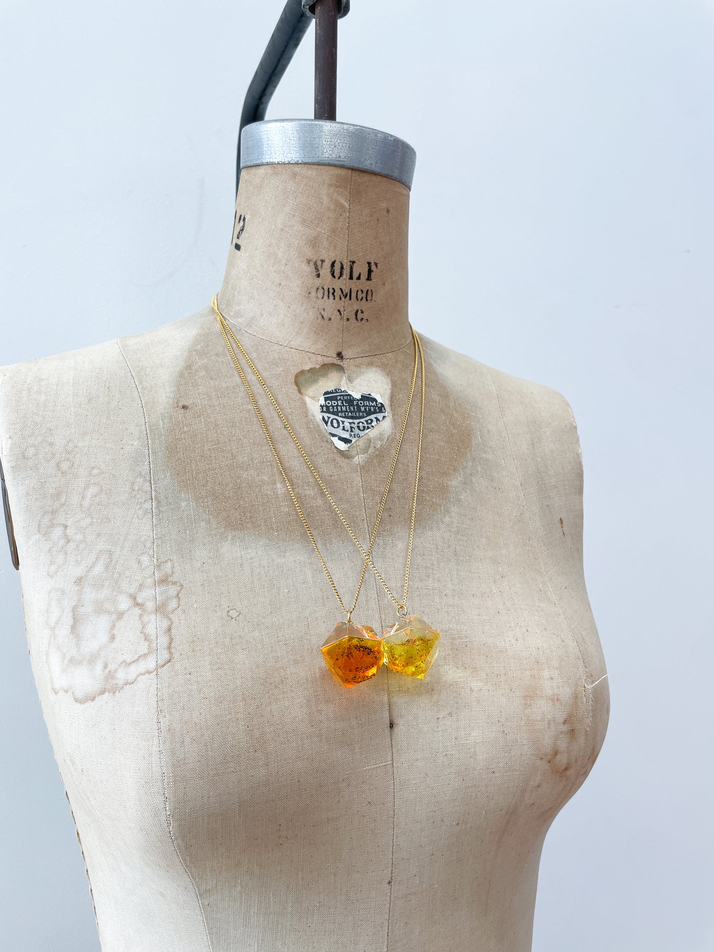1970s Vintage Yellow & Orange Gems Necklaces