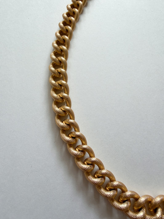 1980s Vintage Gold-Toned Big Chunky Chain Necklace