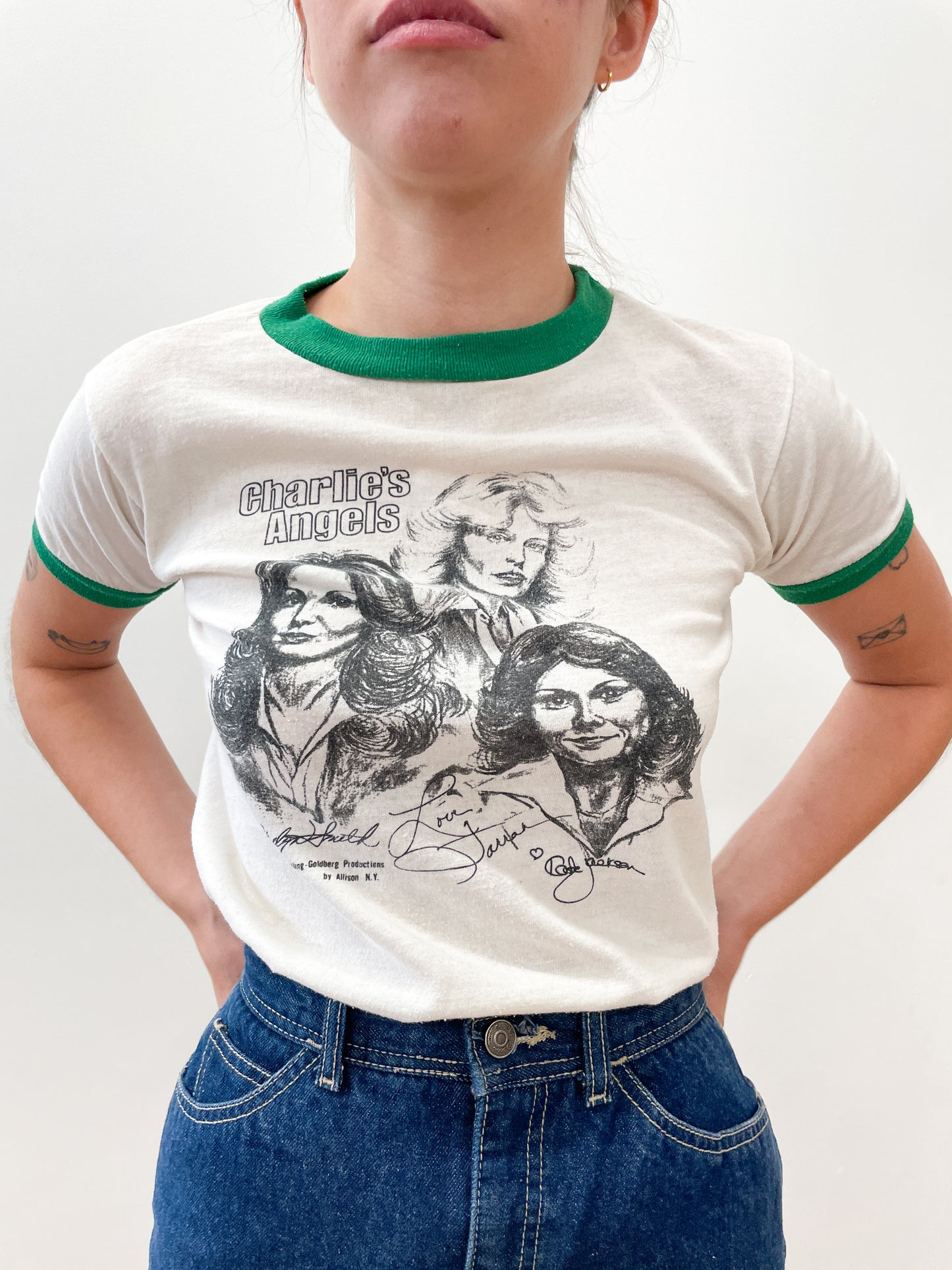 1977 Vintage Charlie's Angels Ringer T-Shirt 1970s