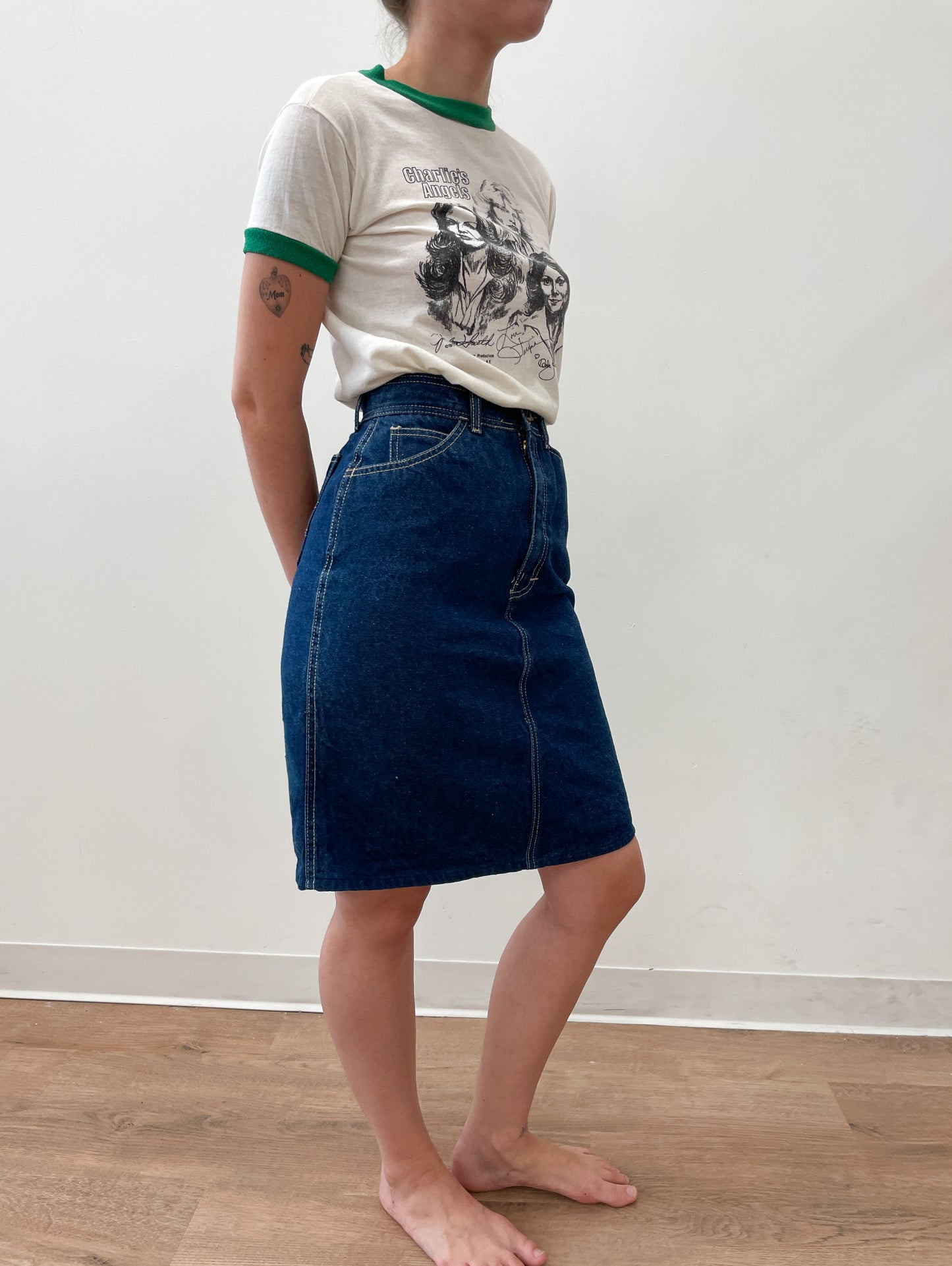 1980's Vintage Oscar de la Renta Jean Skirt
