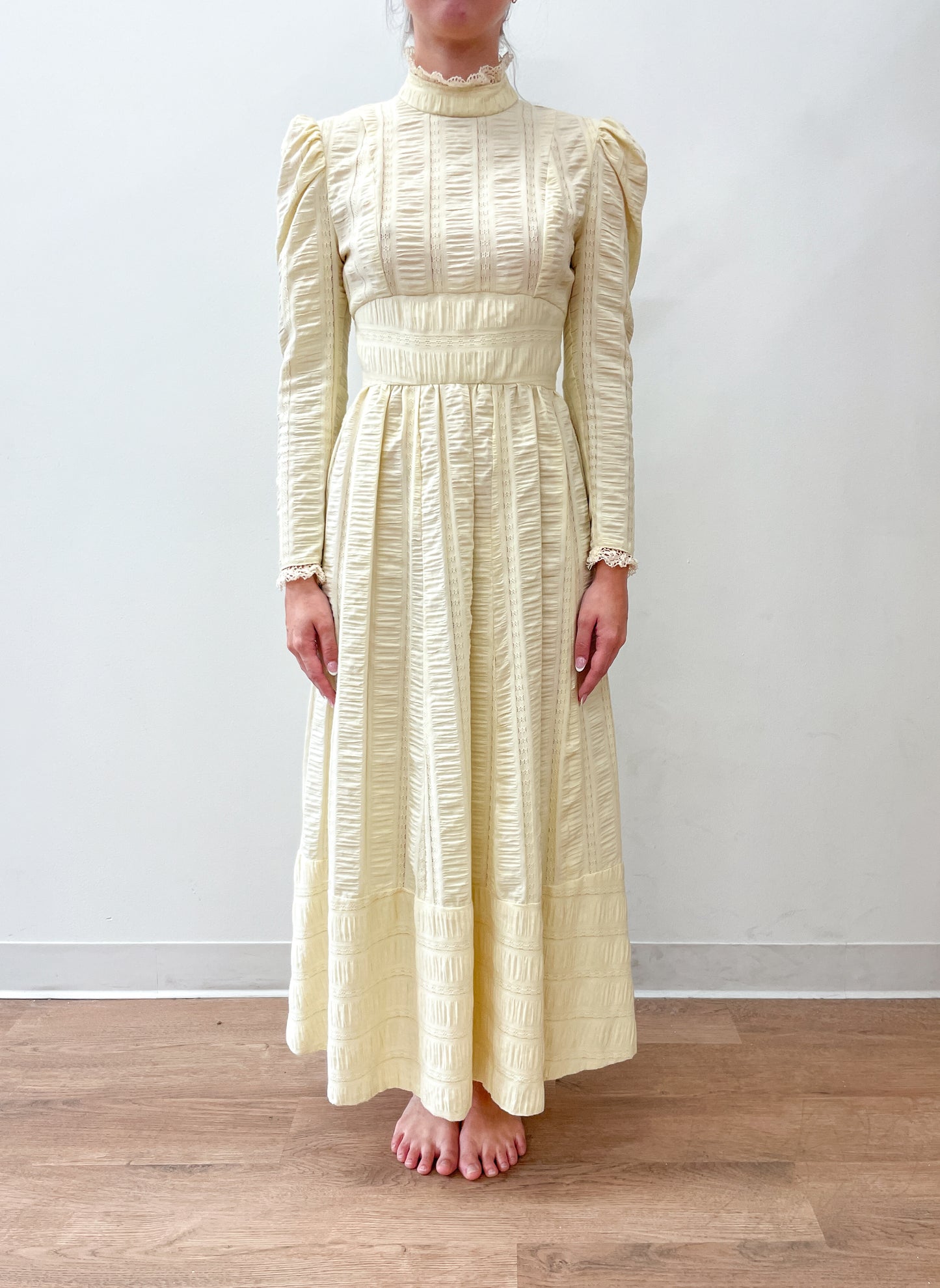 1970's Vintage Ivory Prairie Maxi Dress