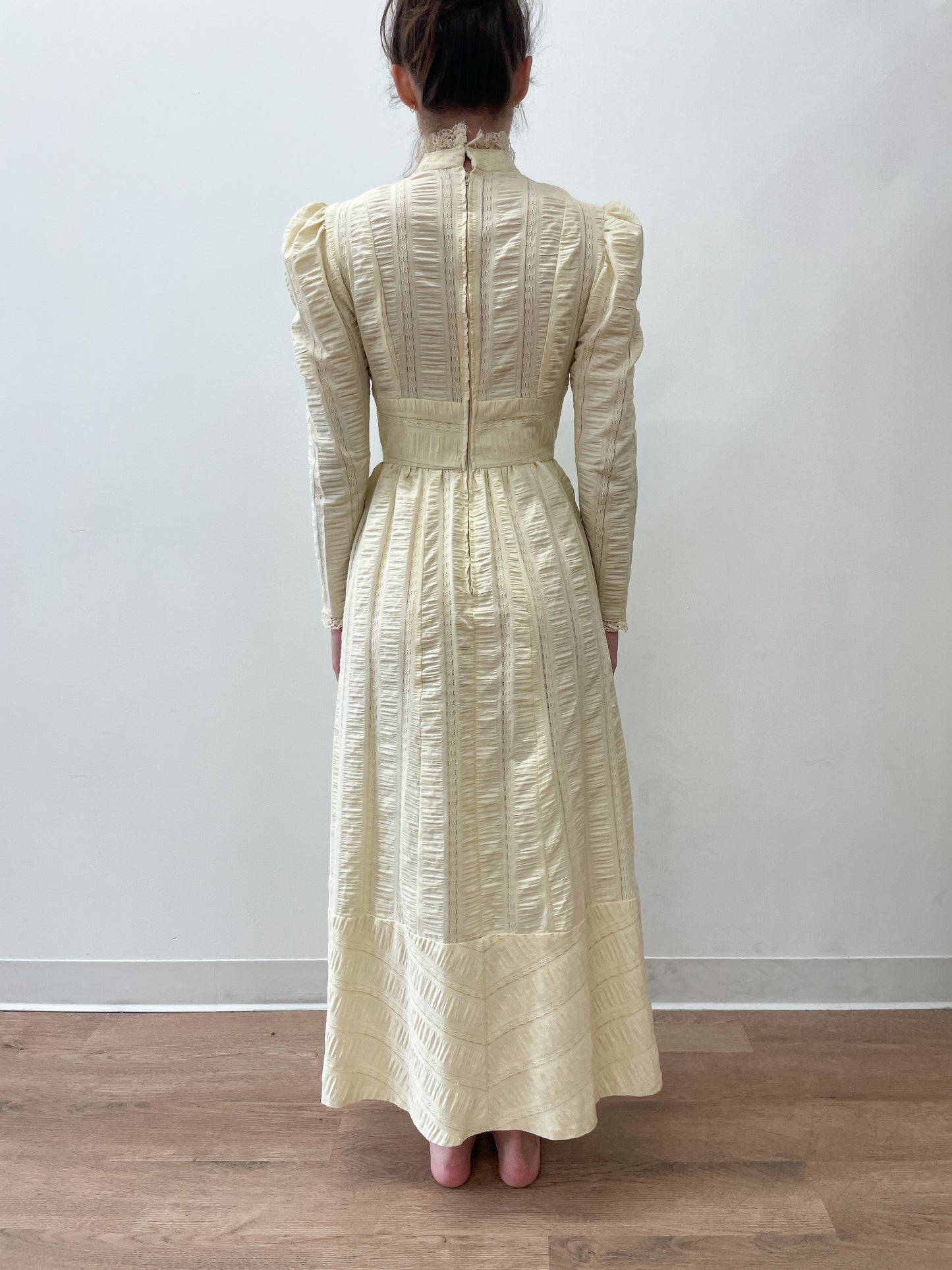 1970's Vintage Ivory Prairie Maxi Dress