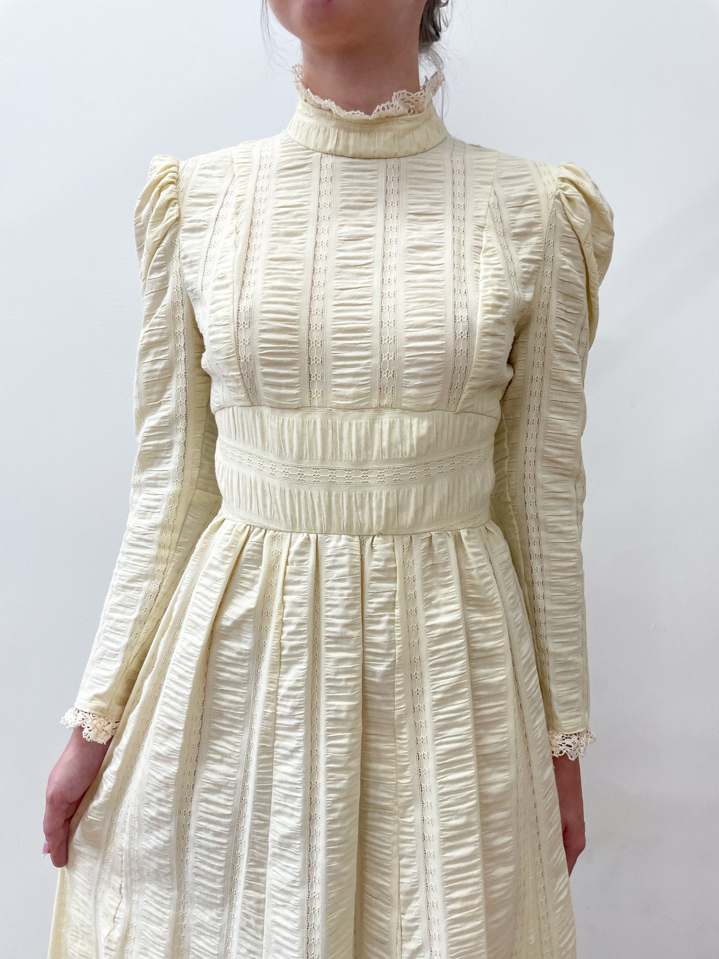 1970's Vintage Ivory Prairie Maxi Dress